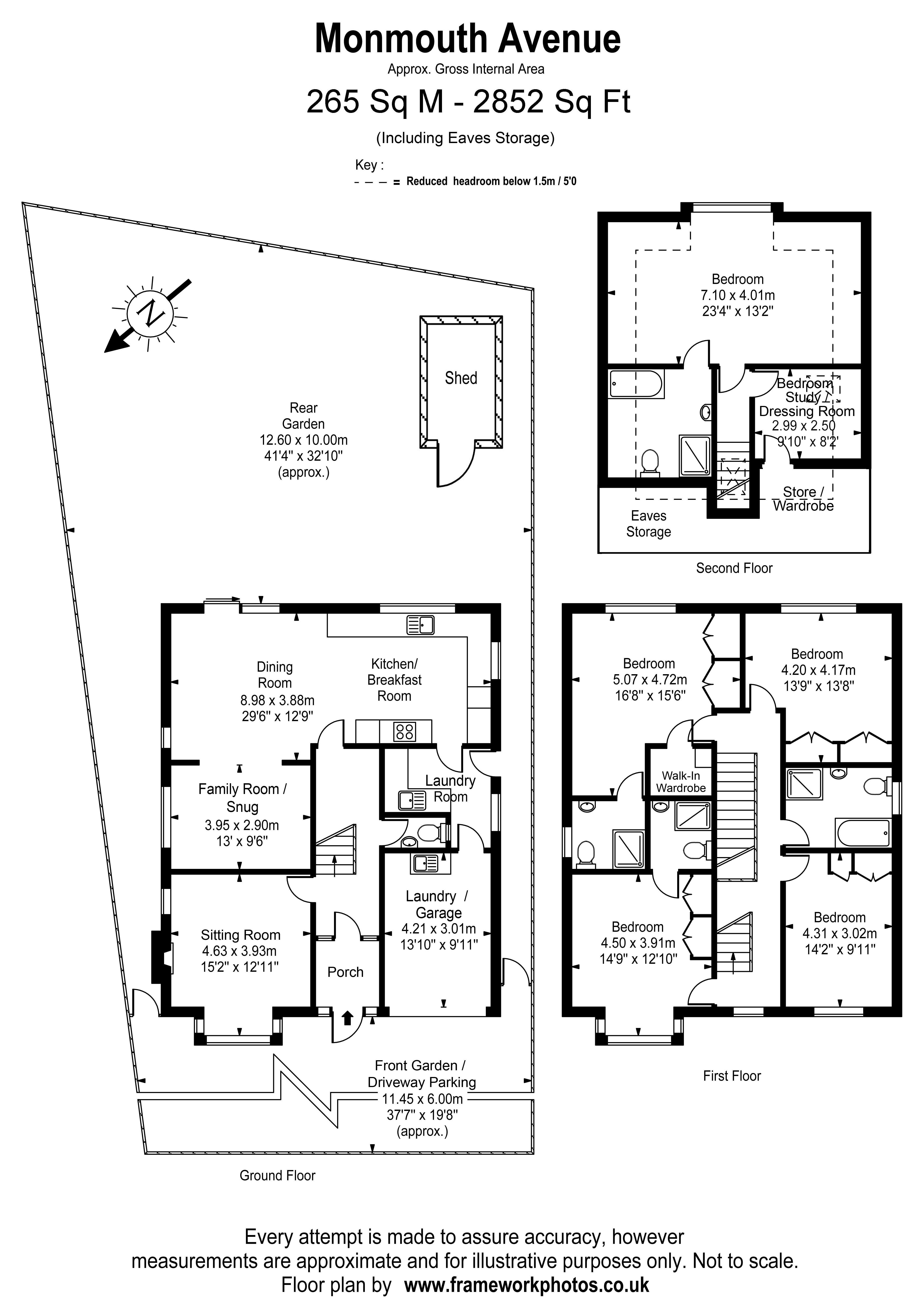 Floorplans For Monmouth Avenue, Hampton Wick