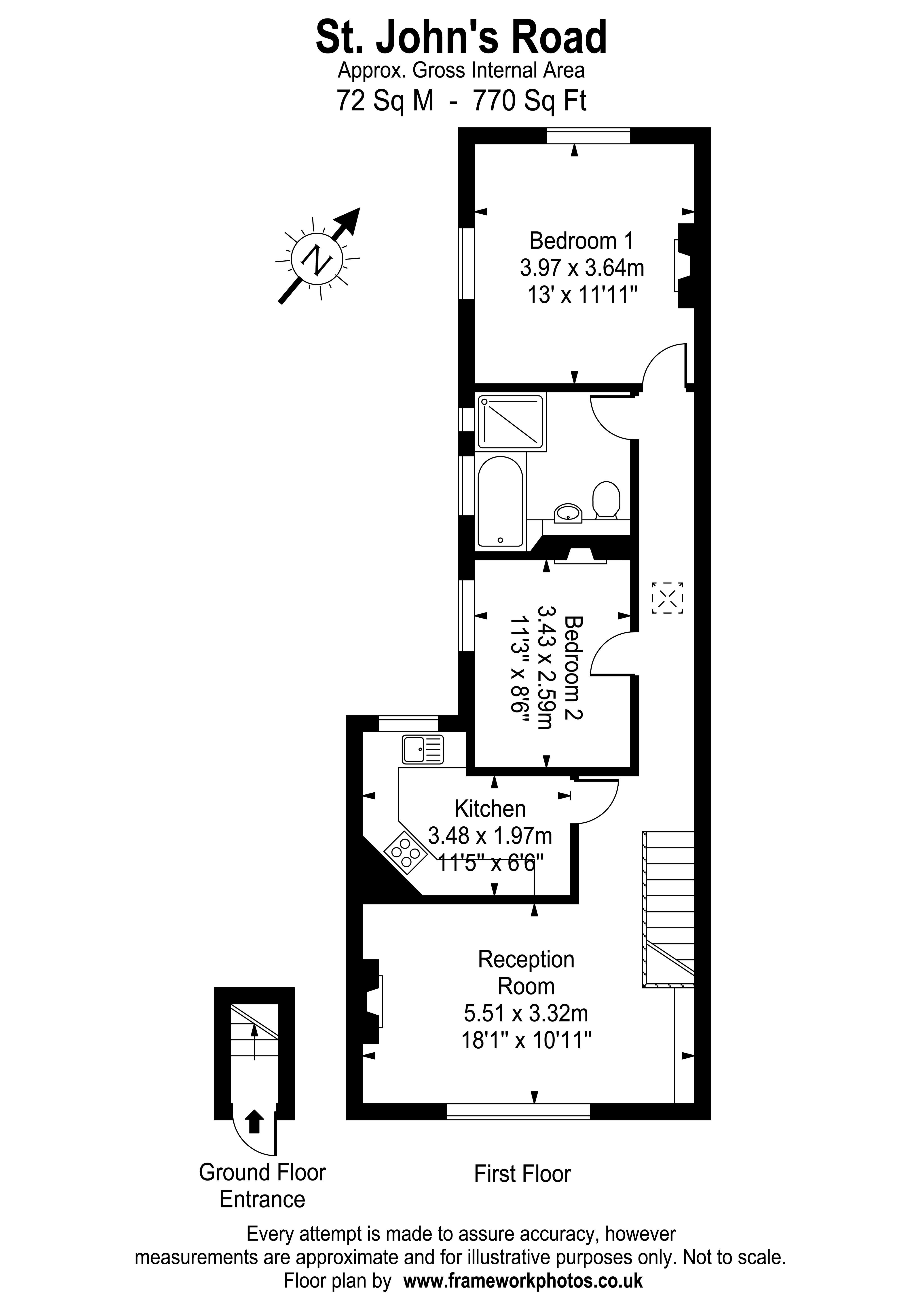 Floorplans For St. Johns Road, Hampton Wick