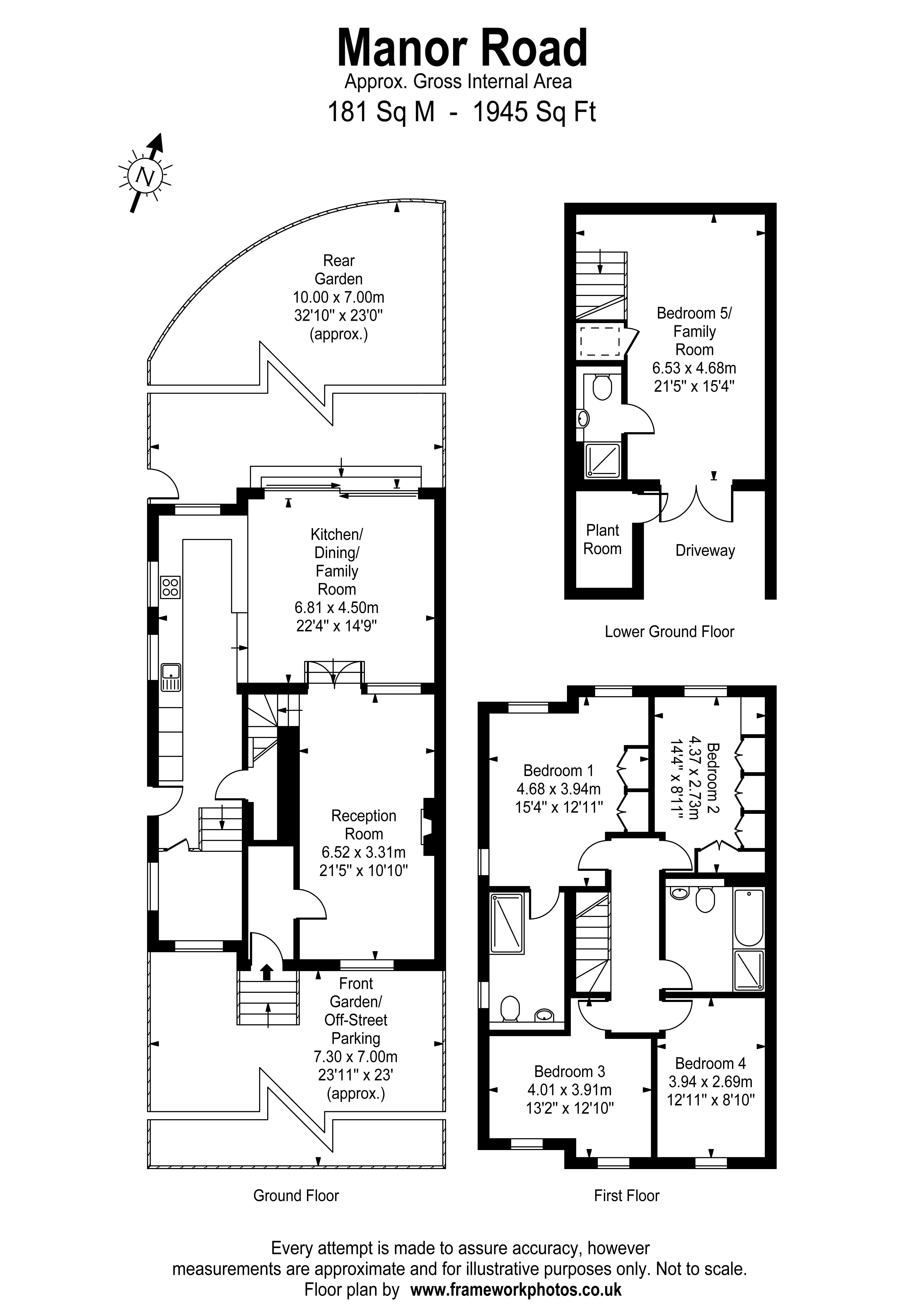 Floorplans For Manor Road, Teddington