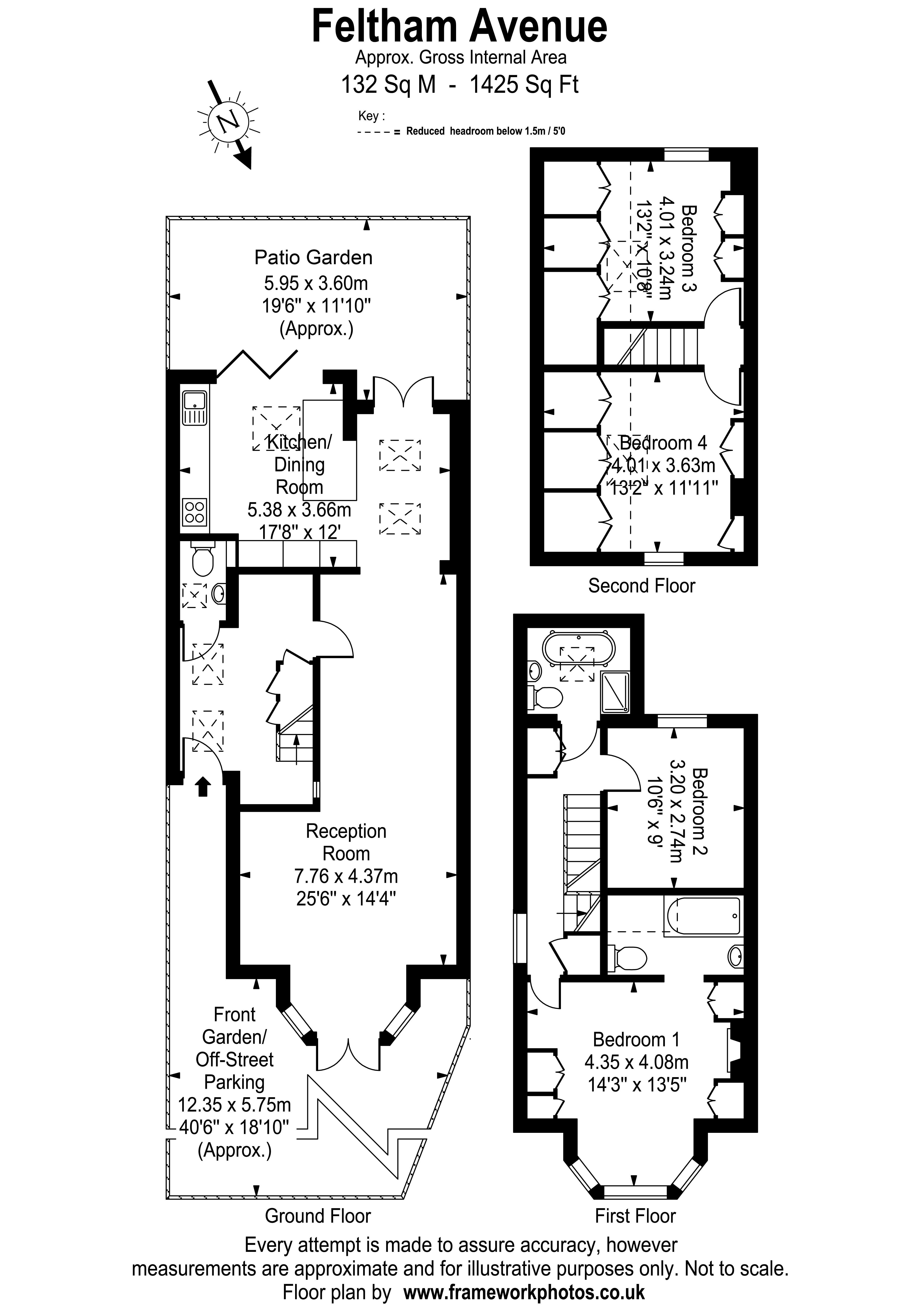 Floorplans For Feltham Avenue, East Molesey