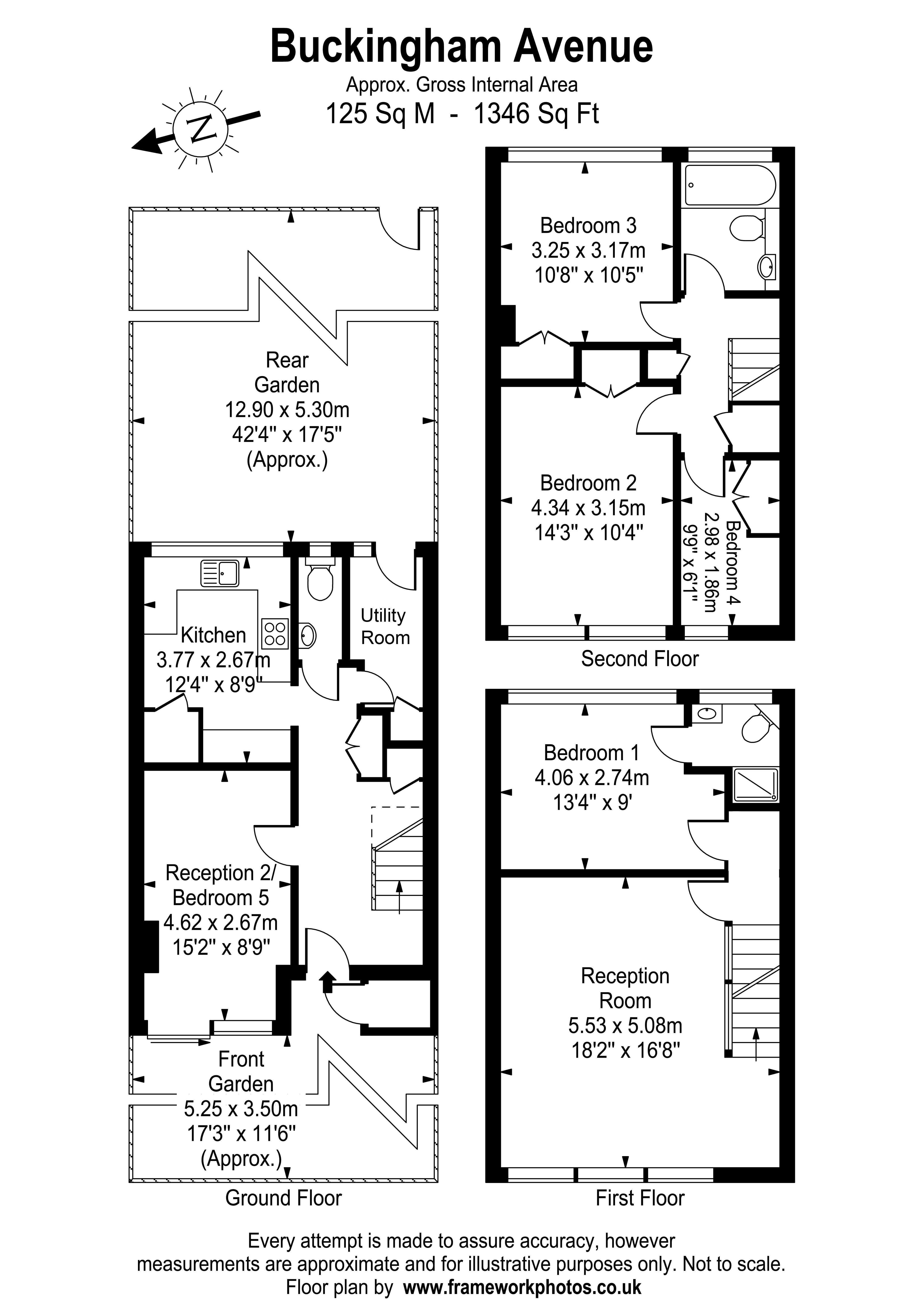 Floorplans For Buckingham Avenue, West Molesey