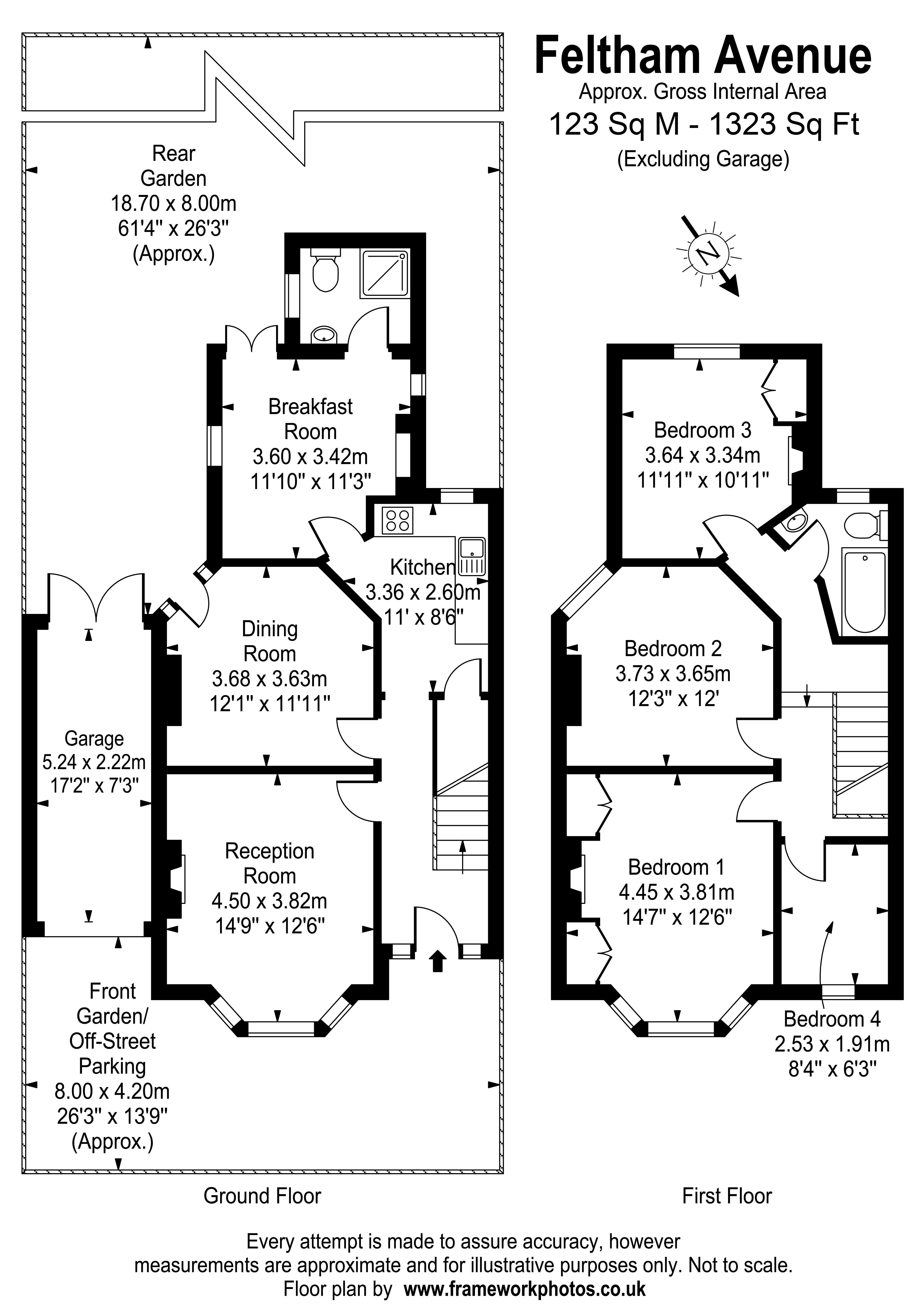 Floorplans For Feltham Avenue, East Molesey