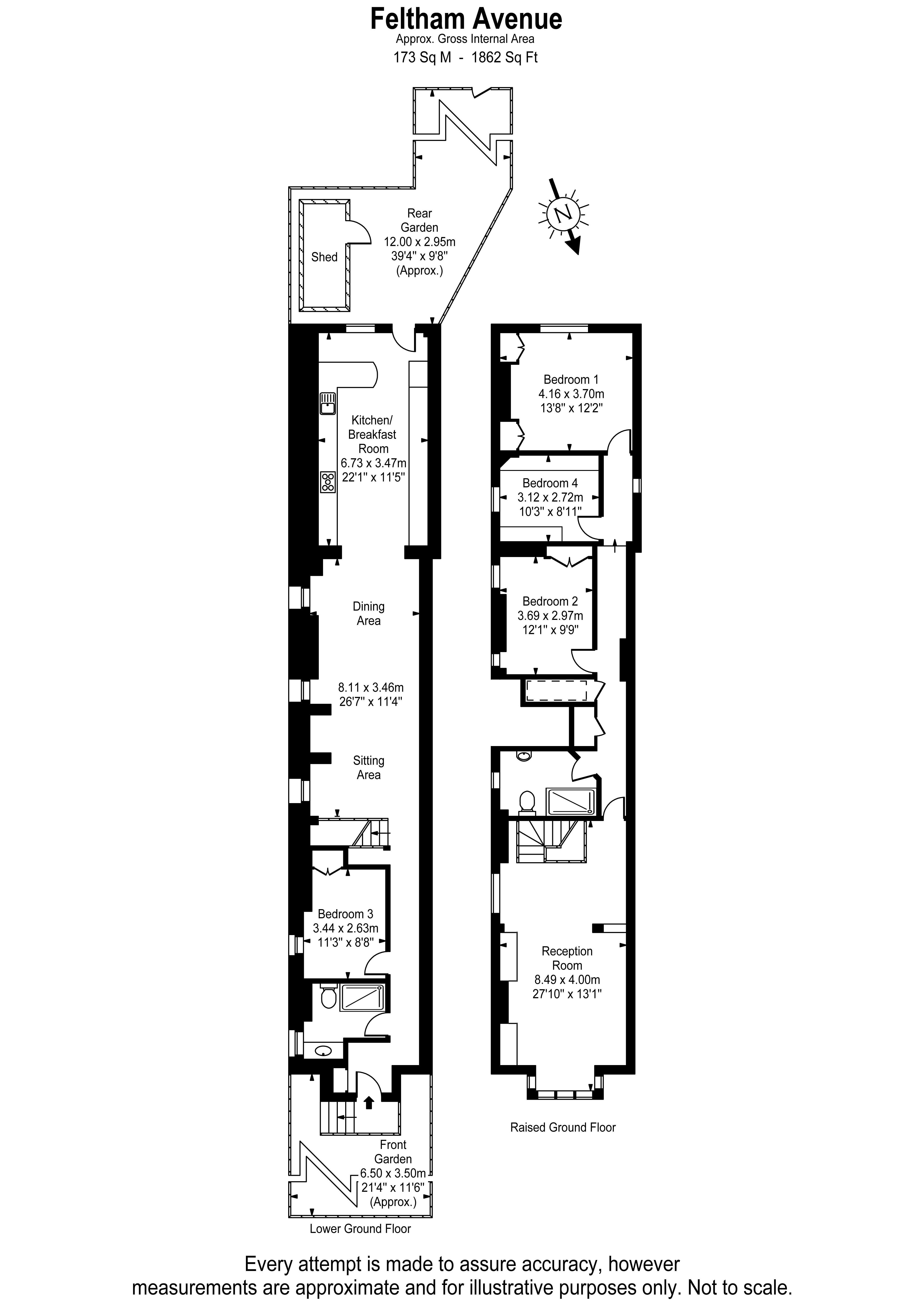 Floorplans For Feltham Avenue, East Molesey