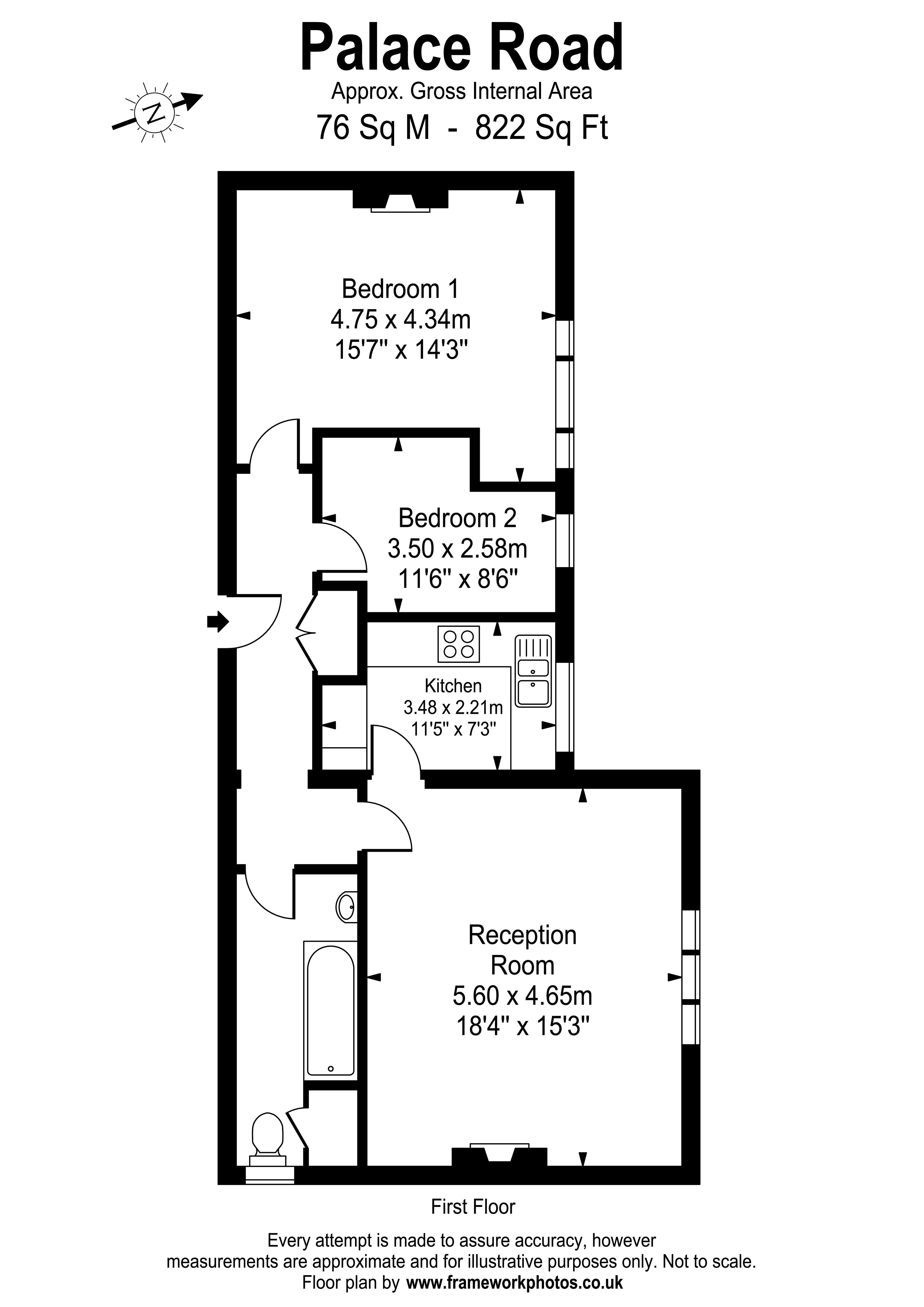 Floorplans For Palace Road, East Molesey