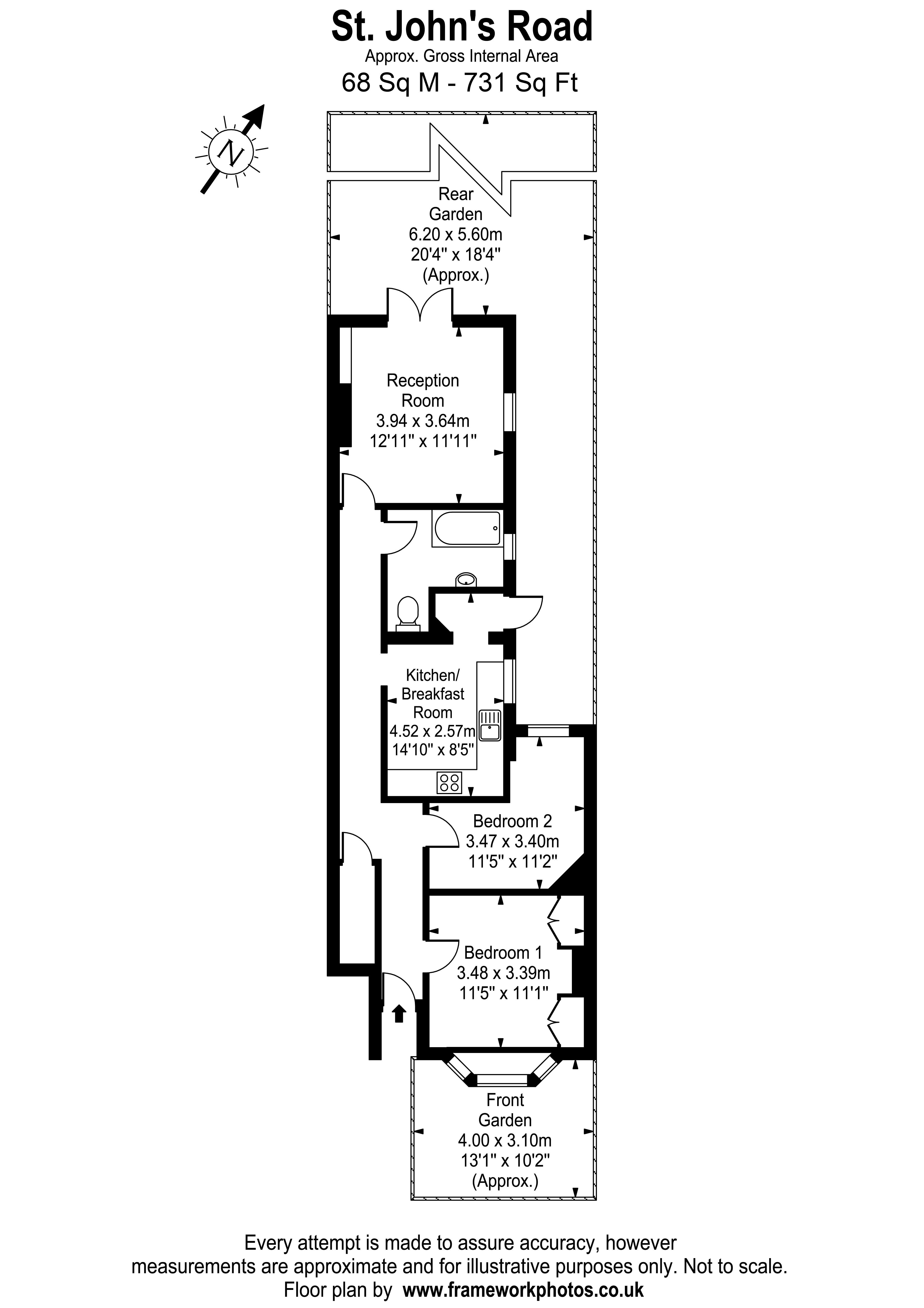 Floorplans For St. Johns Road, Hampton Wick