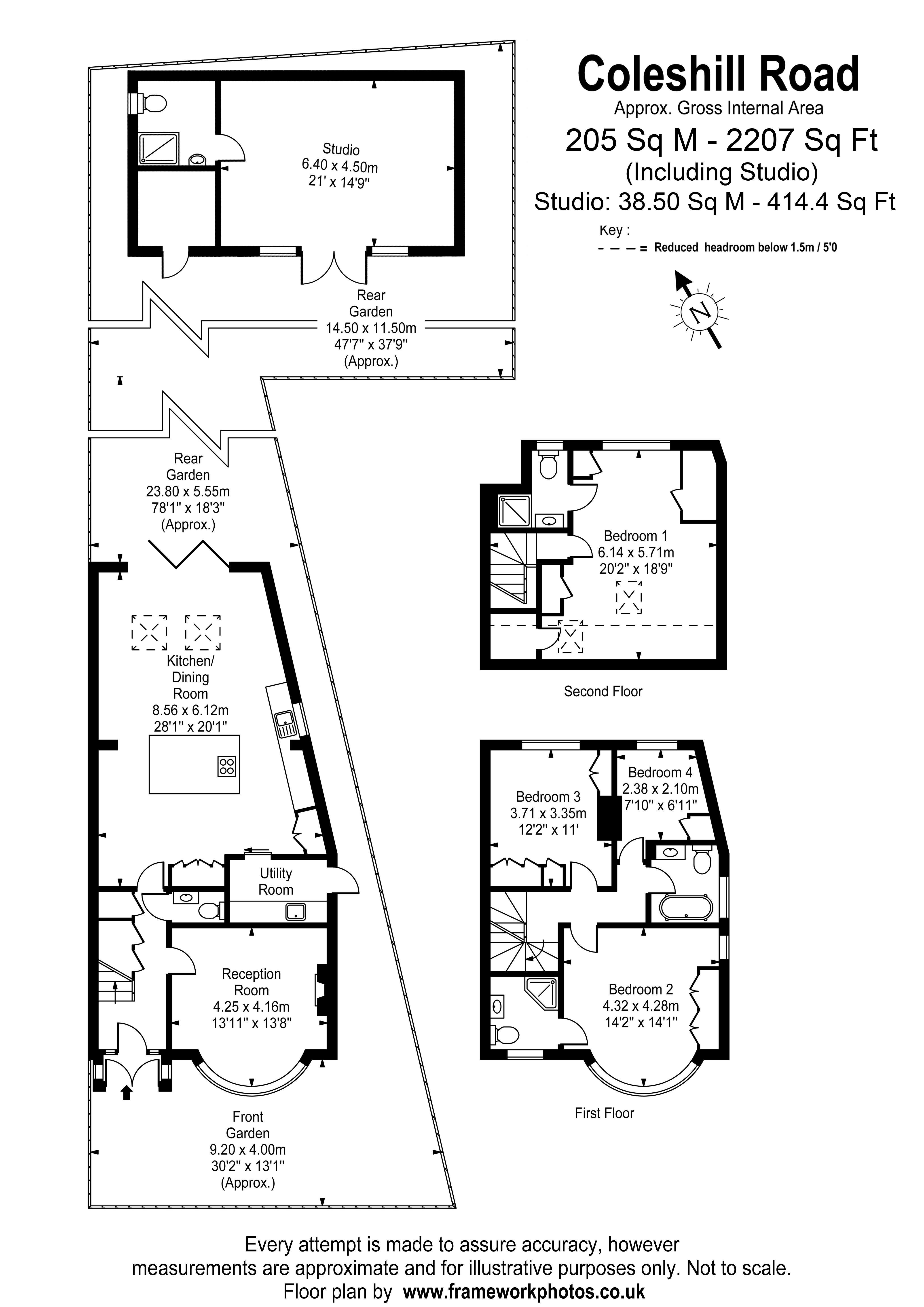 Floorplans For Coleshill Road, Teddington