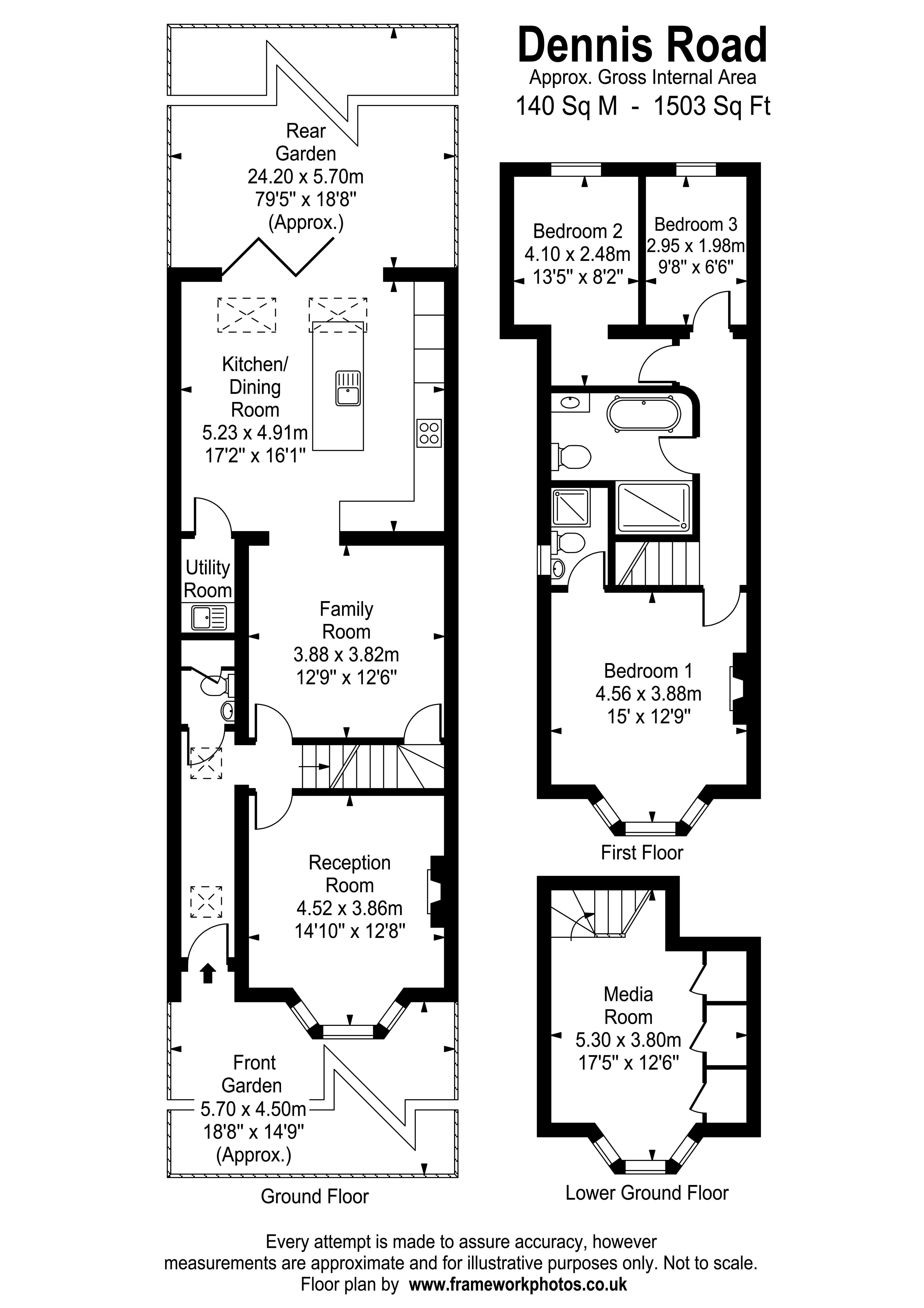 Floorplans For Dennis Road, East Molesey