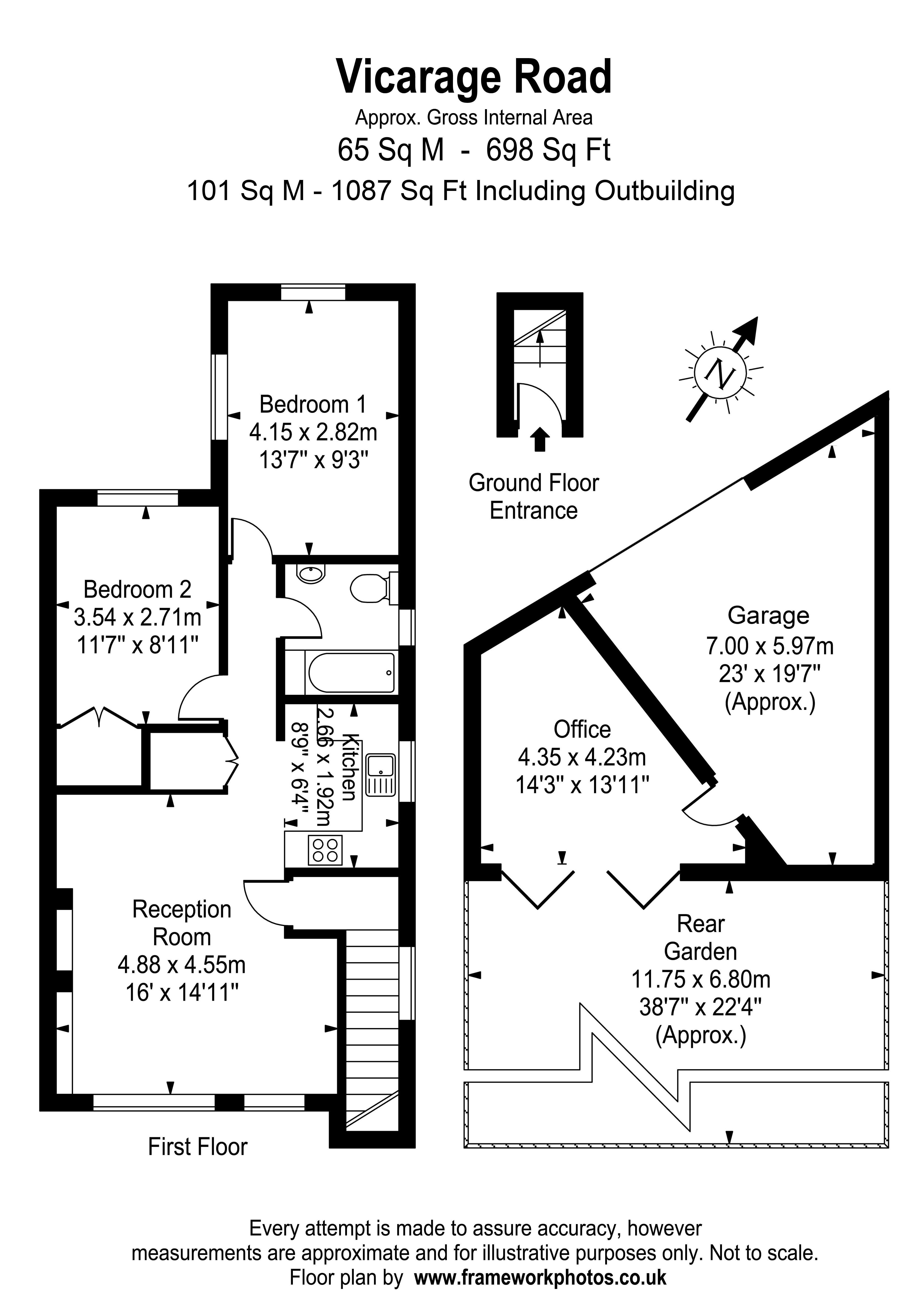 Floorplans For Vicarage Road, Hampton Wick