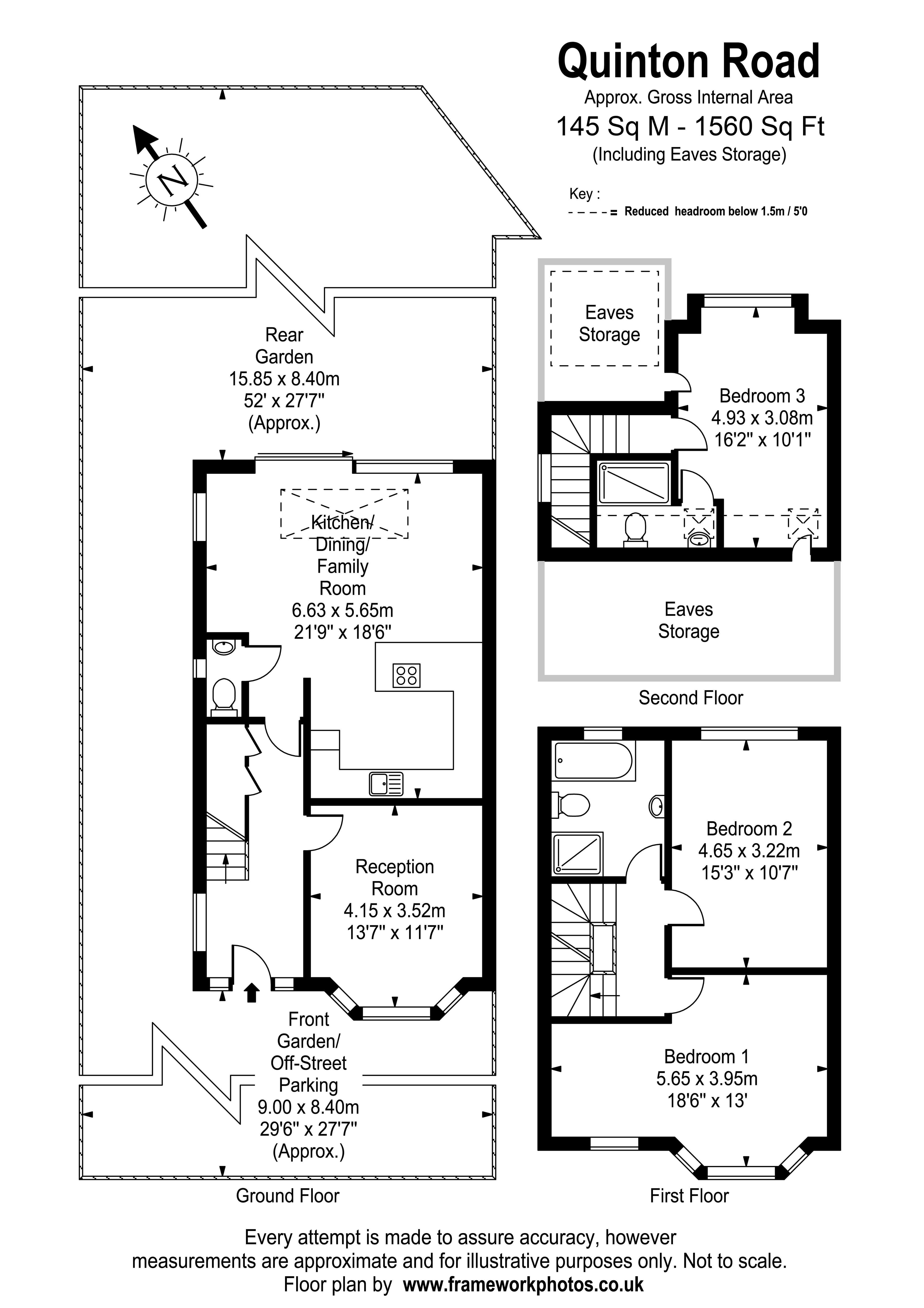 Floorplans For Quinton Road, Thames Ditton