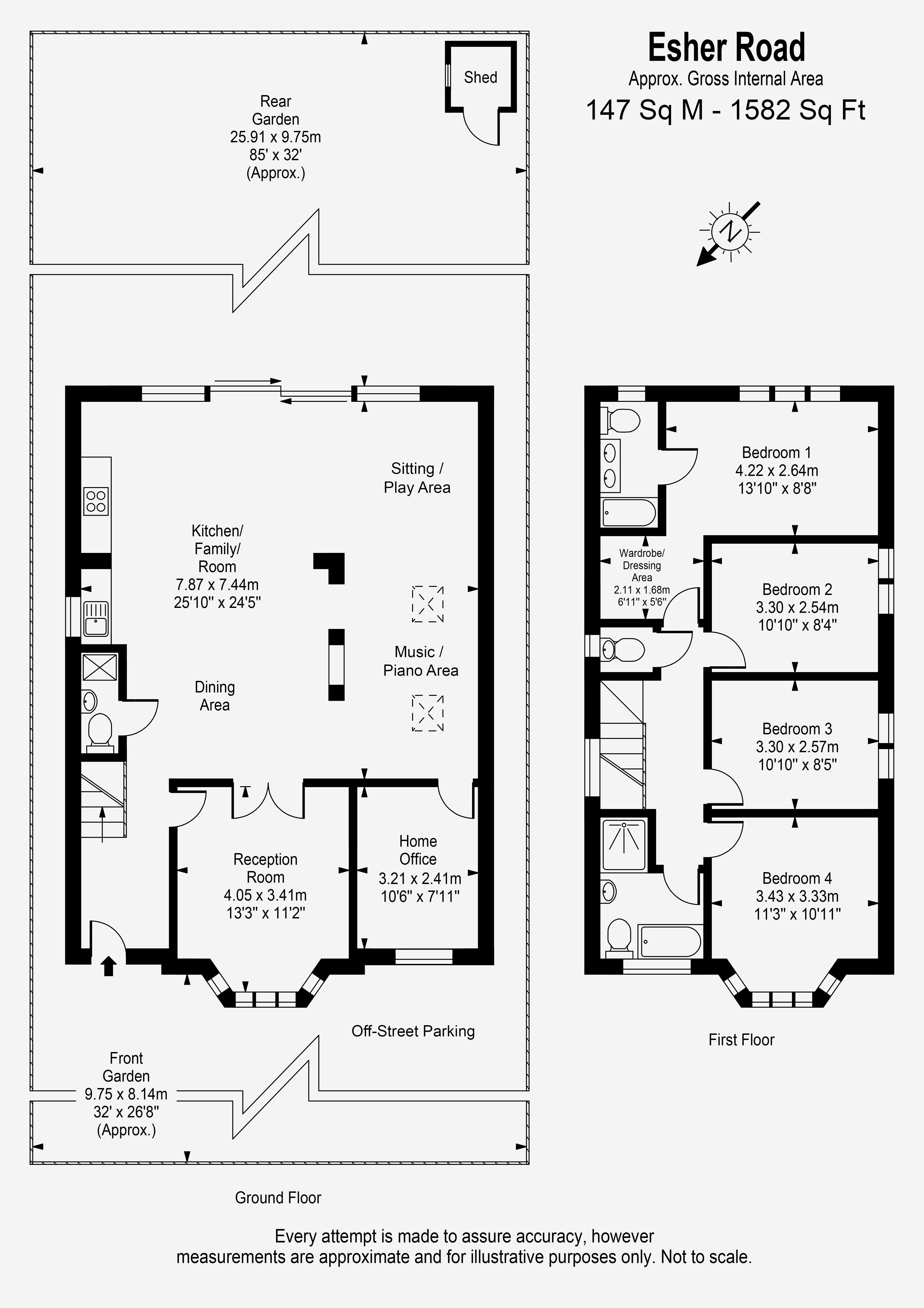 Floorplans For Esher Road, East Molesey