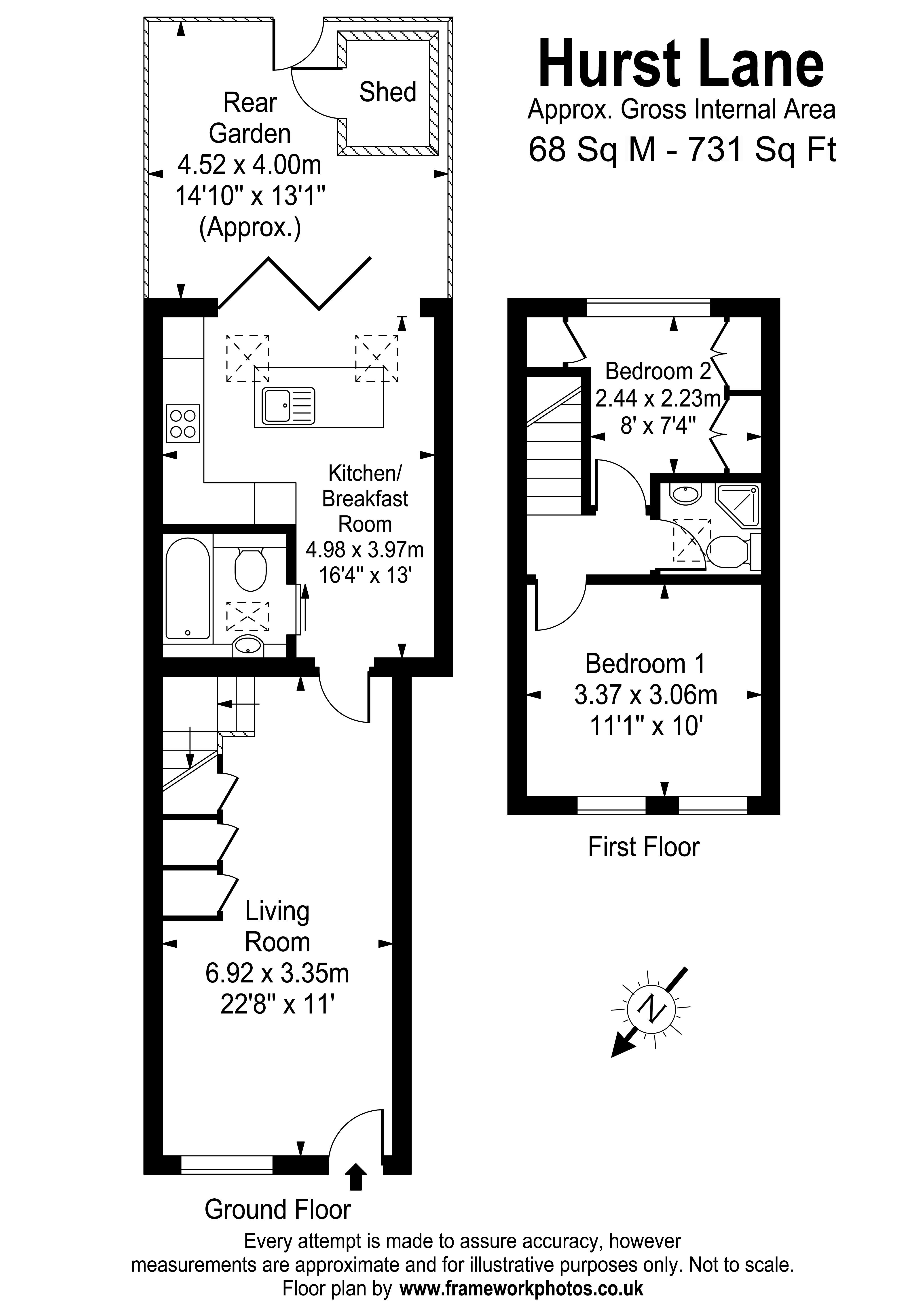 Floorplans For Hurst Lane, East Molesey