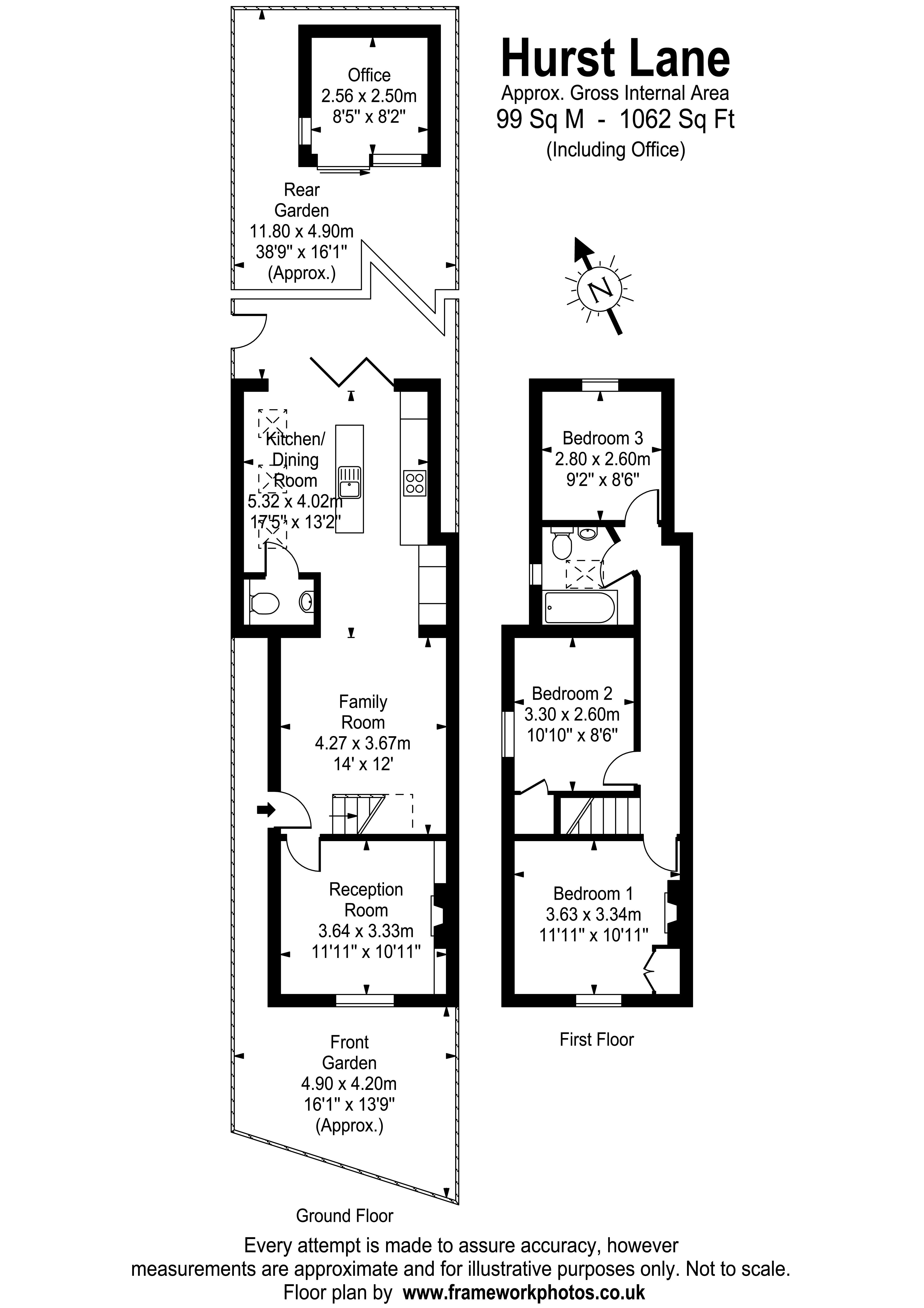 Floorplans For Hurst Lane, East Molesey