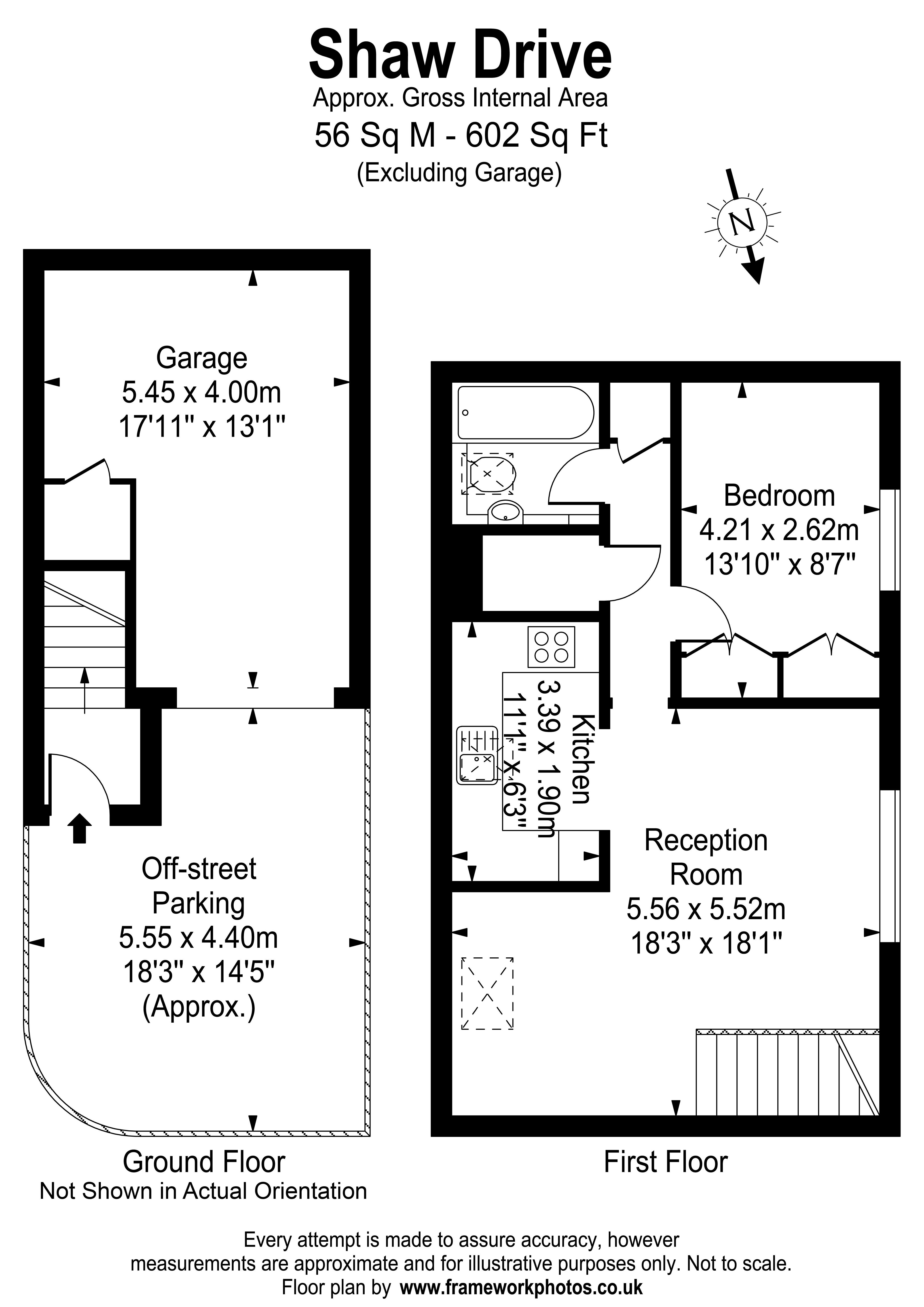 Floorplans For Shaw Drive, Walton-On-Thames