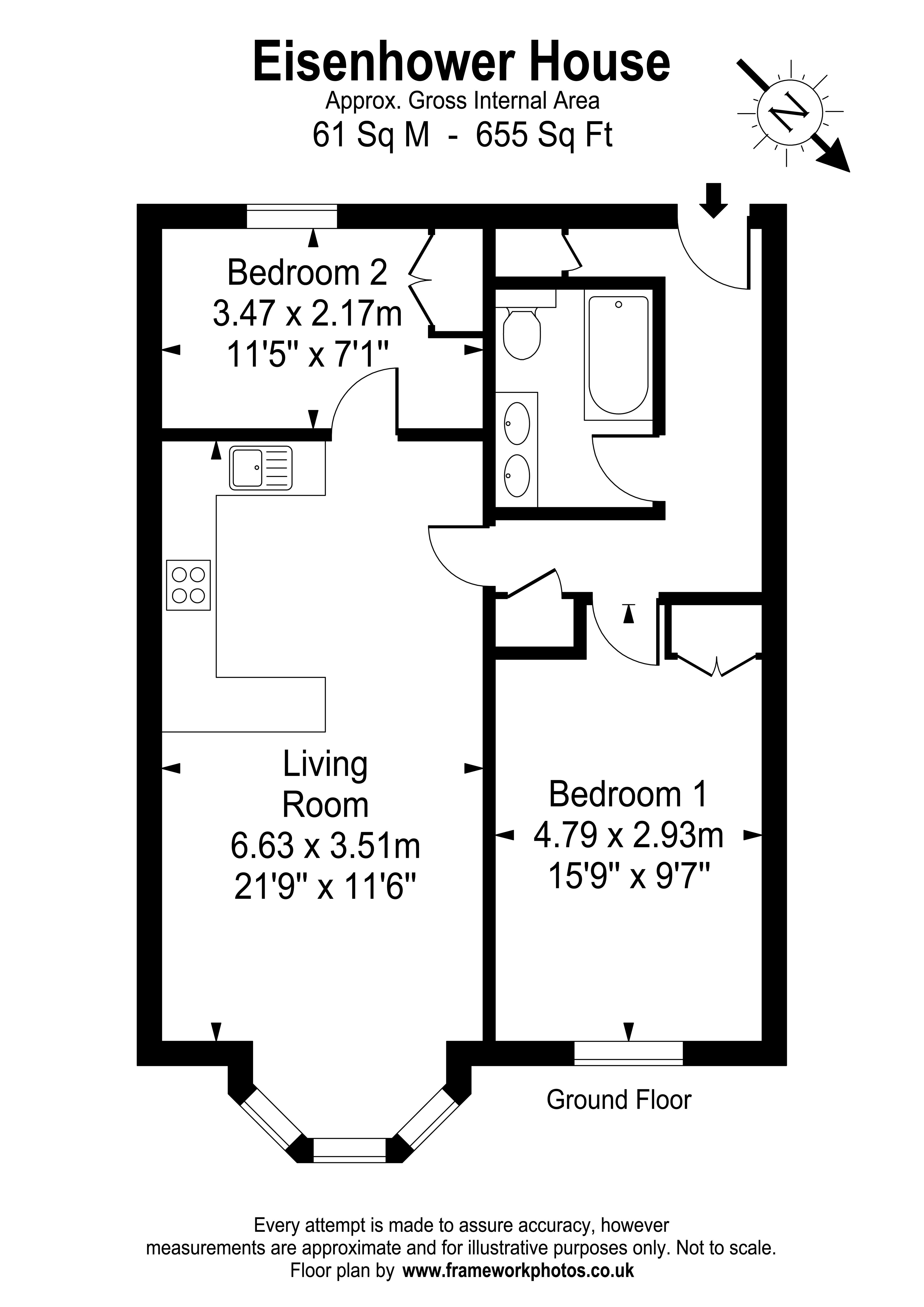 Floorplans For Eisenhower House, Vicarage Road, Hampton Wick