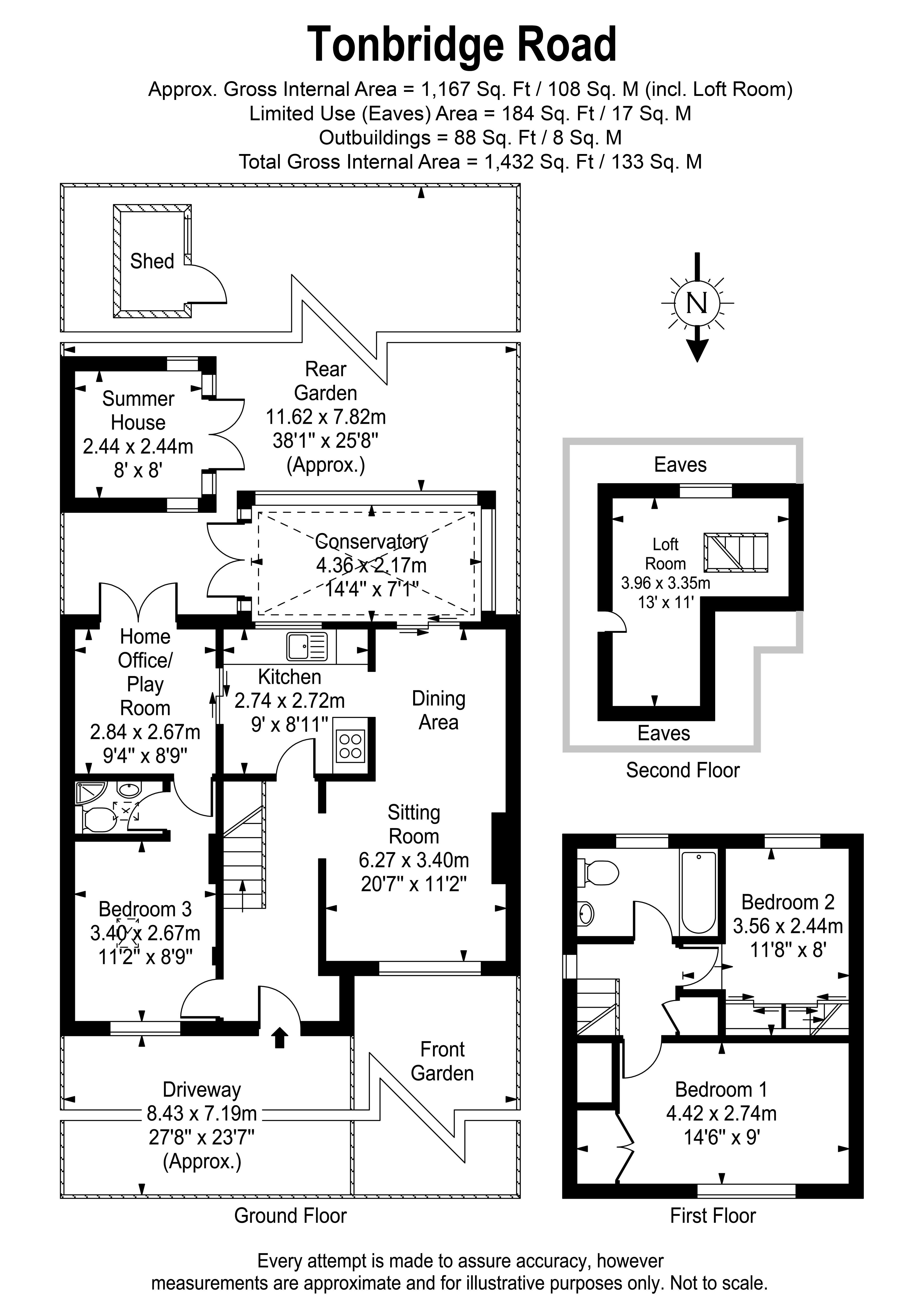 Floorplans For Tonbridge Road, West Molesey