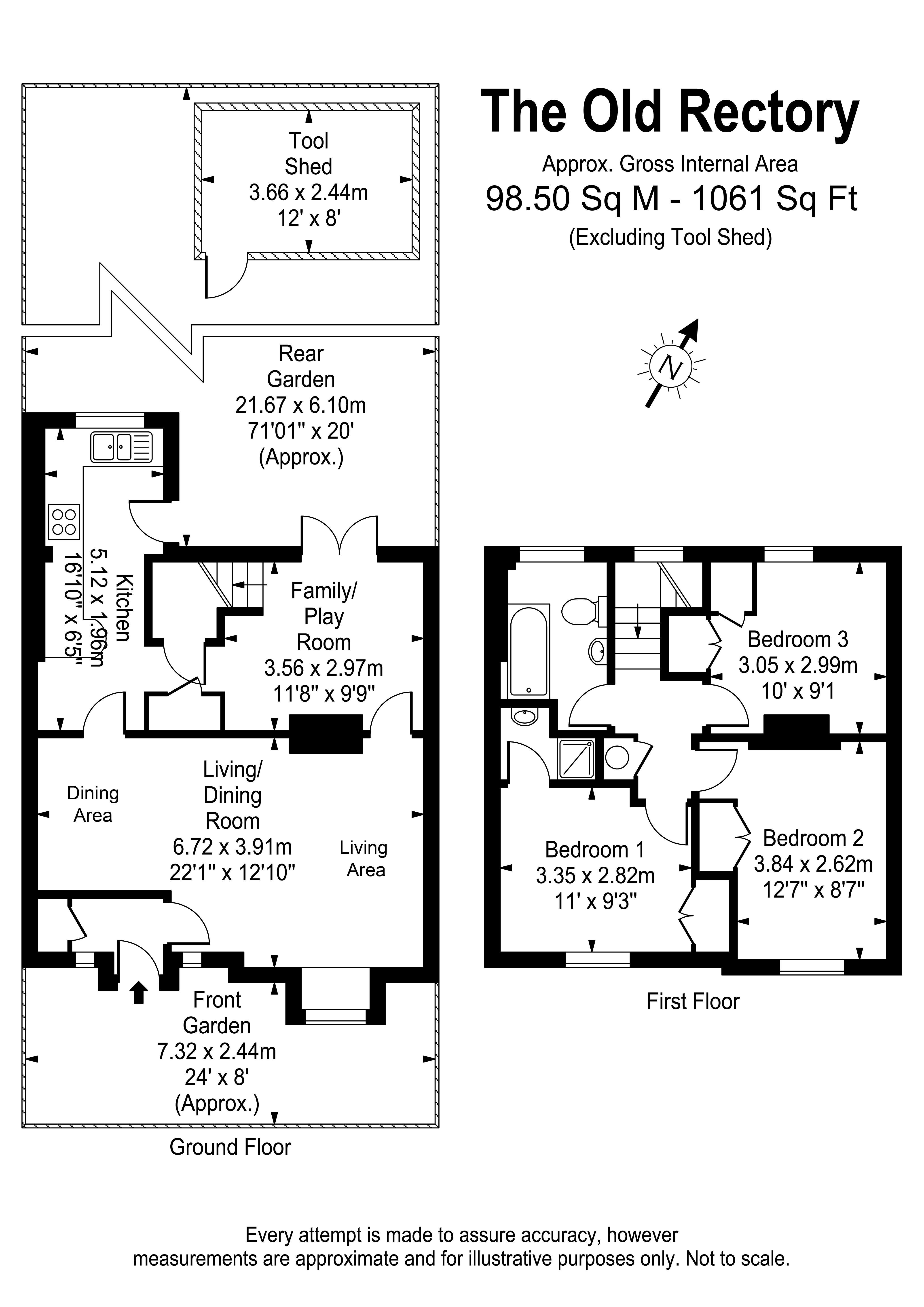 Floorplans For The Old Rectory, Walton Road, West Molesey