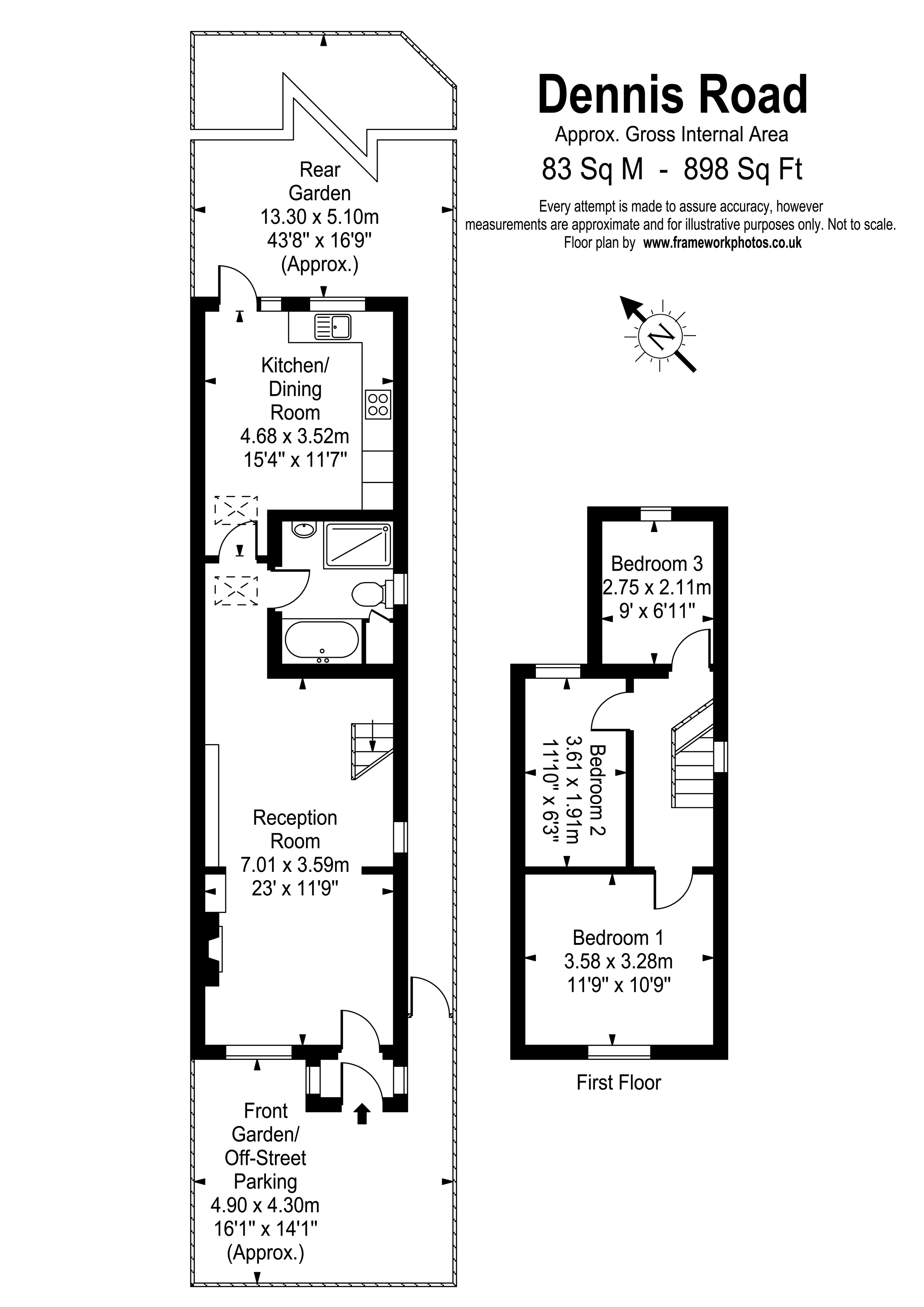 Floorplans For Dennis Road, East Molesey