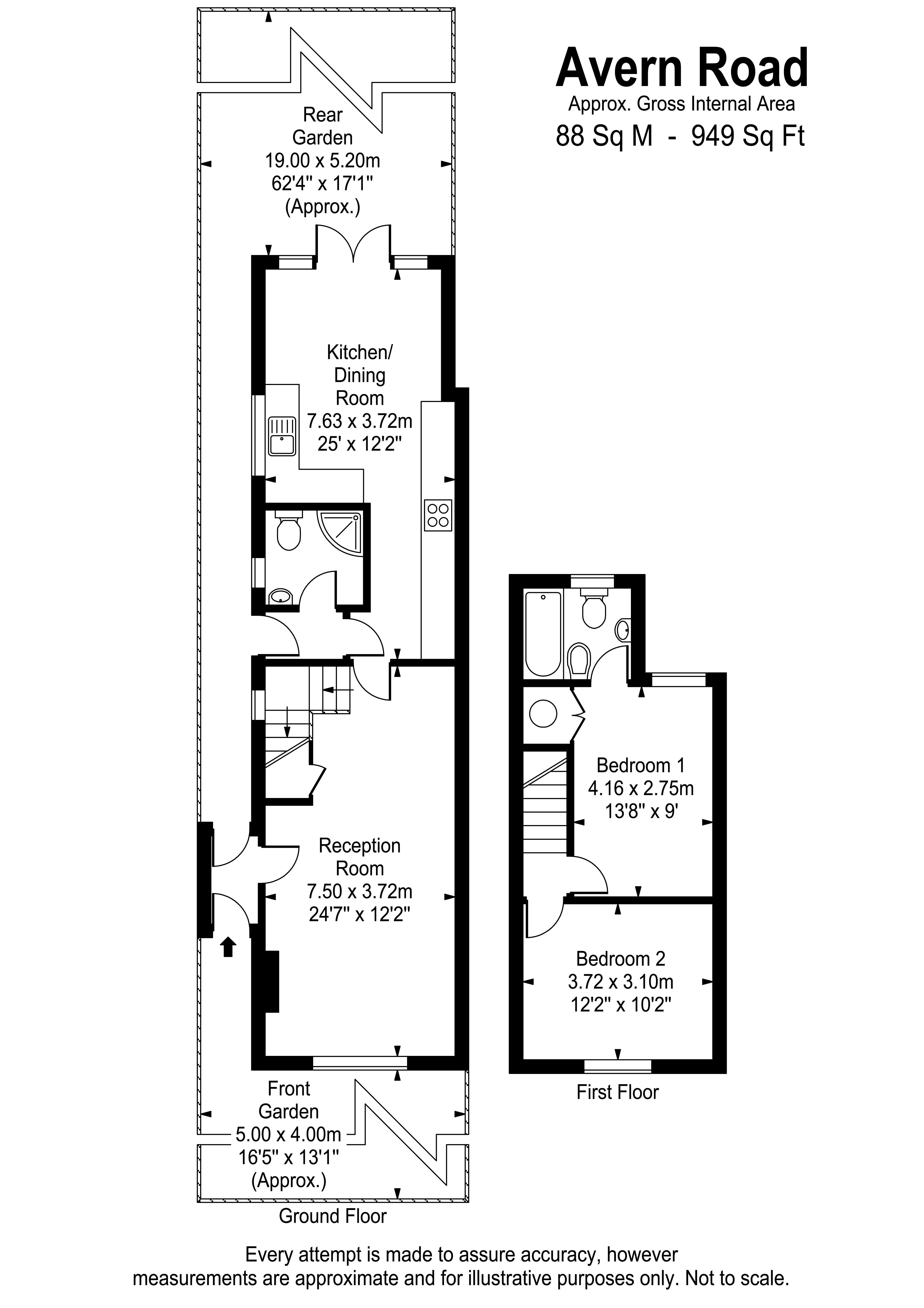 Floorplans For Avern Road, West Molesey