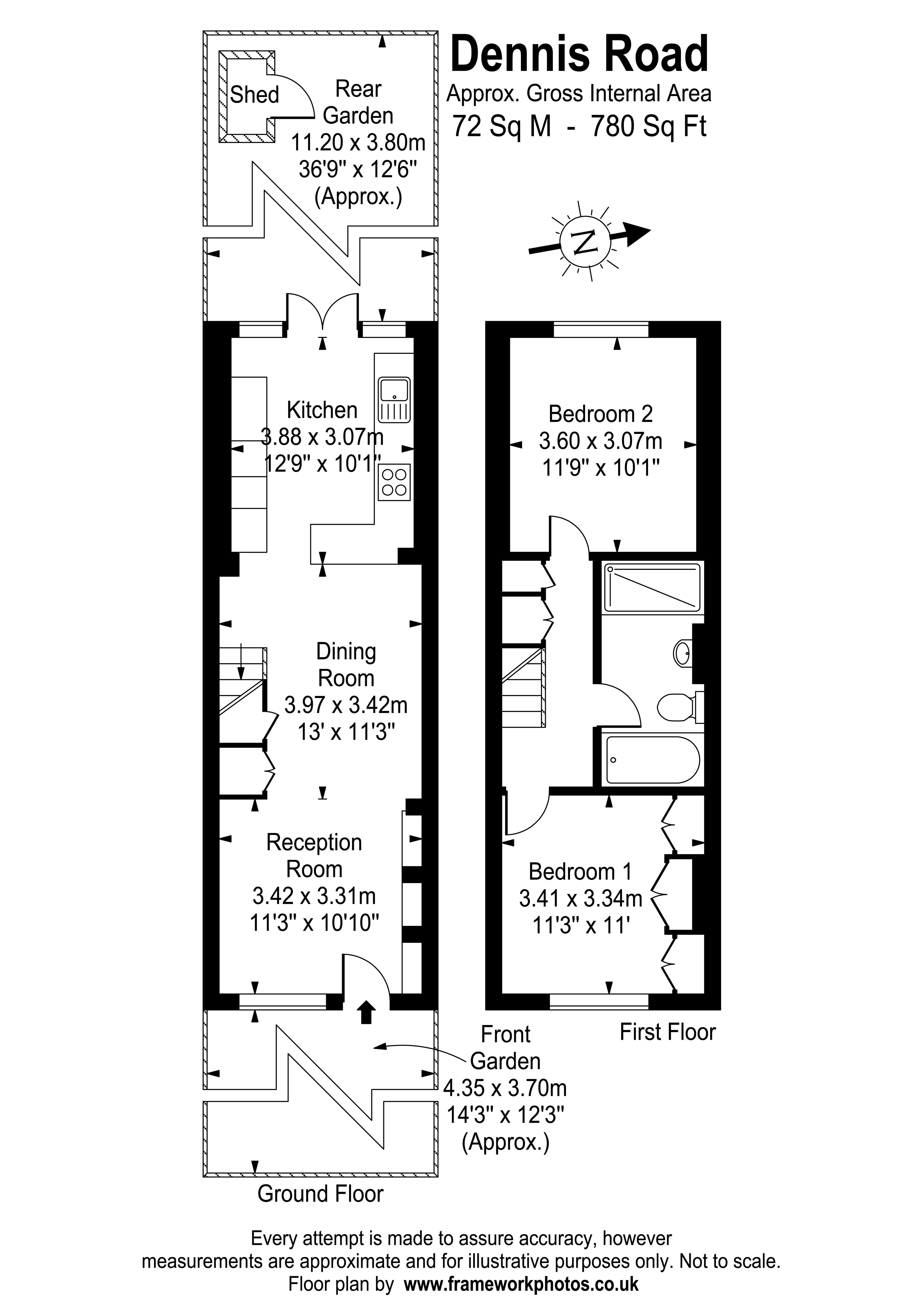 Floorplans For Dennis Road, East Molesey