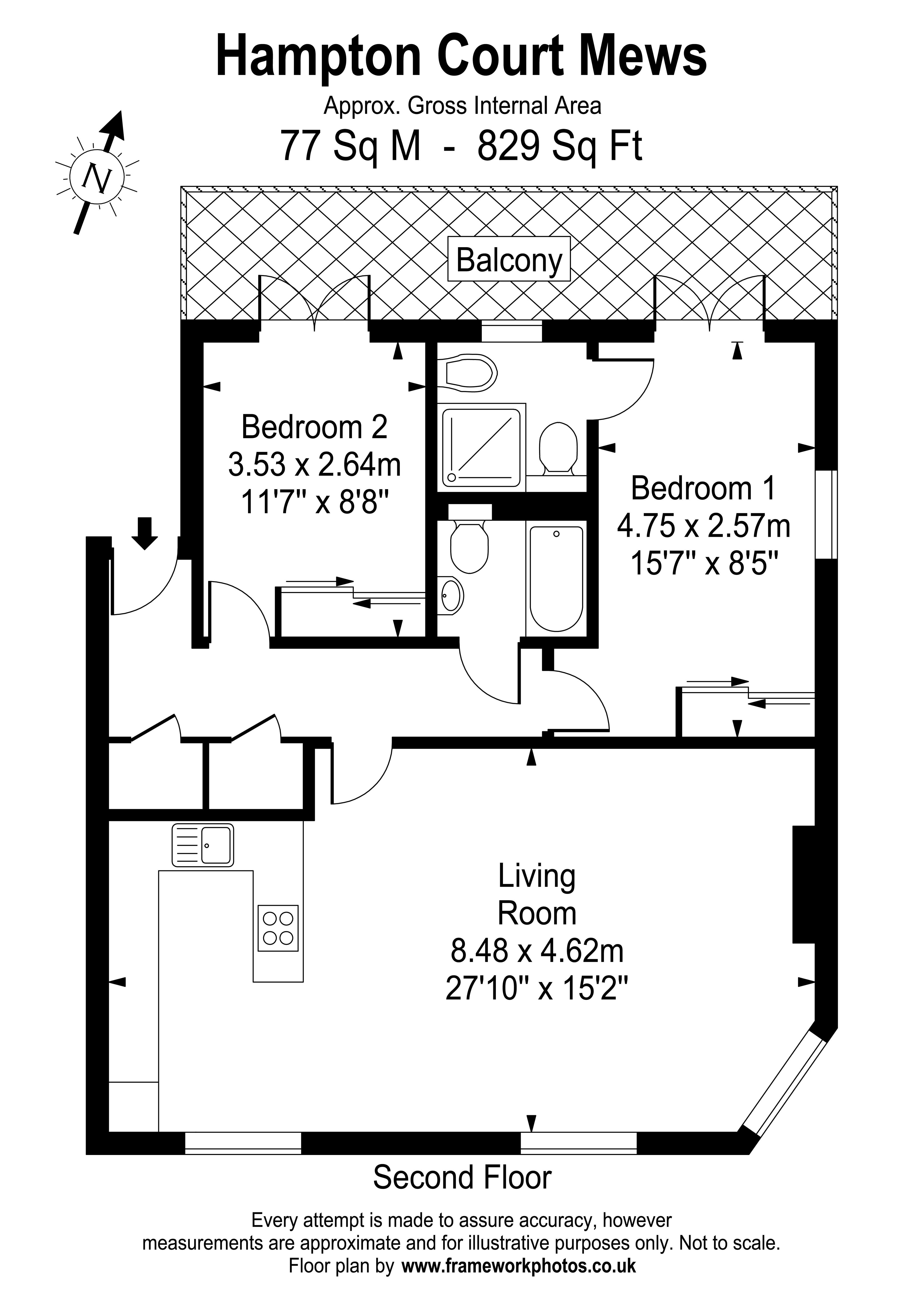 Floorplans For Hampton Court Mews, East Molesey