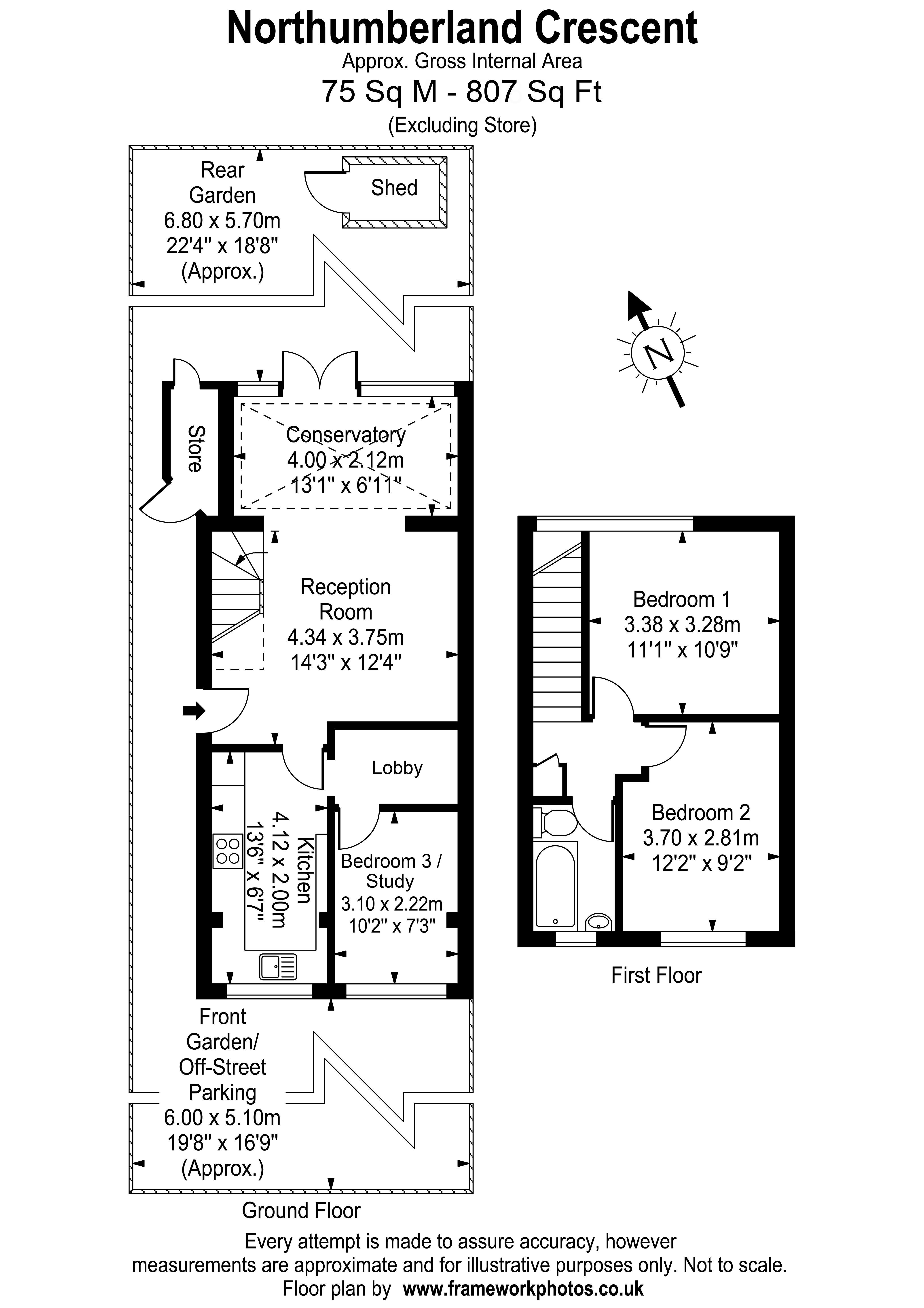 Floorplans For Northumberland Crescent, Bedfont