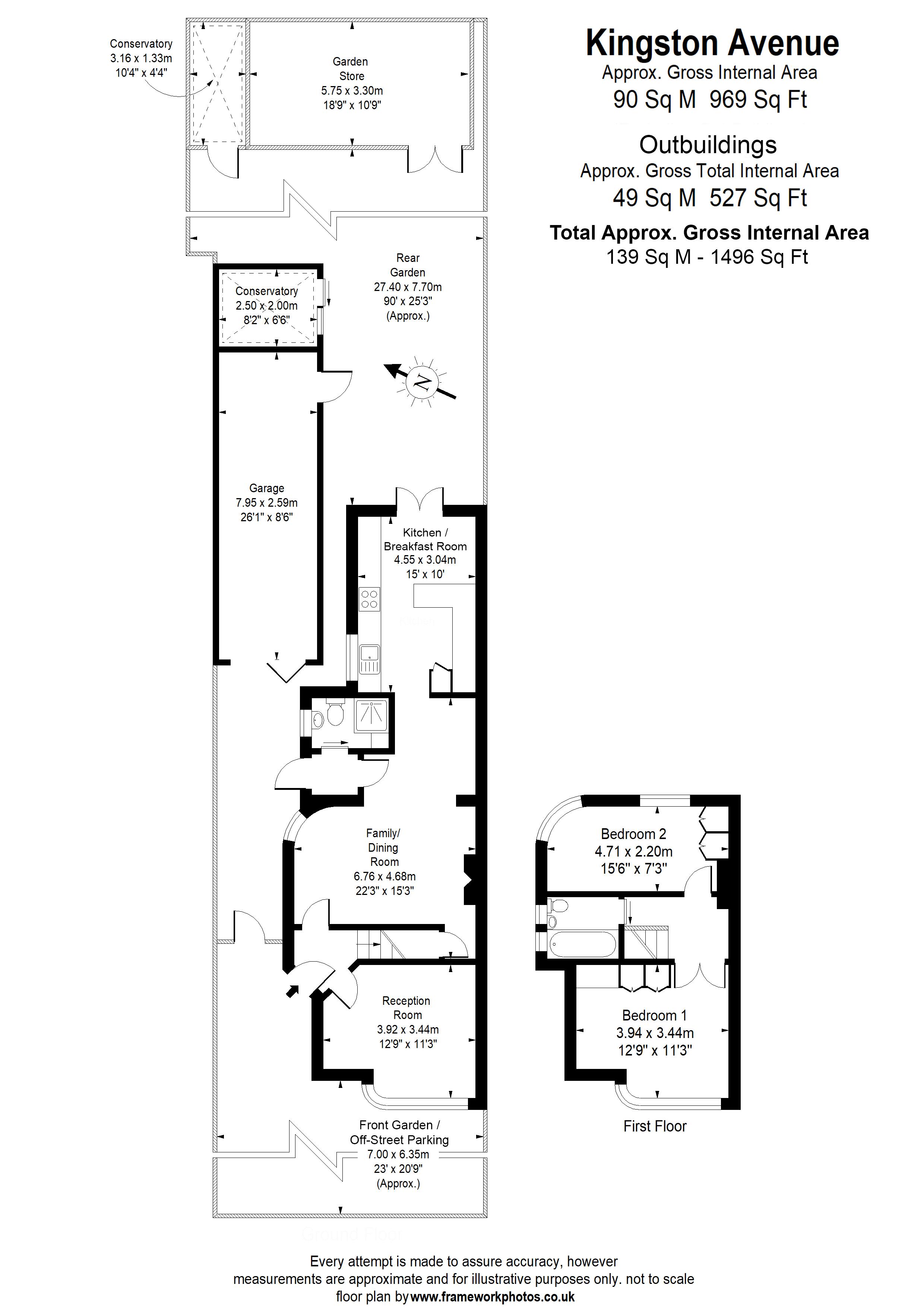 Floorplans For Kingston Avenue, Bedfont