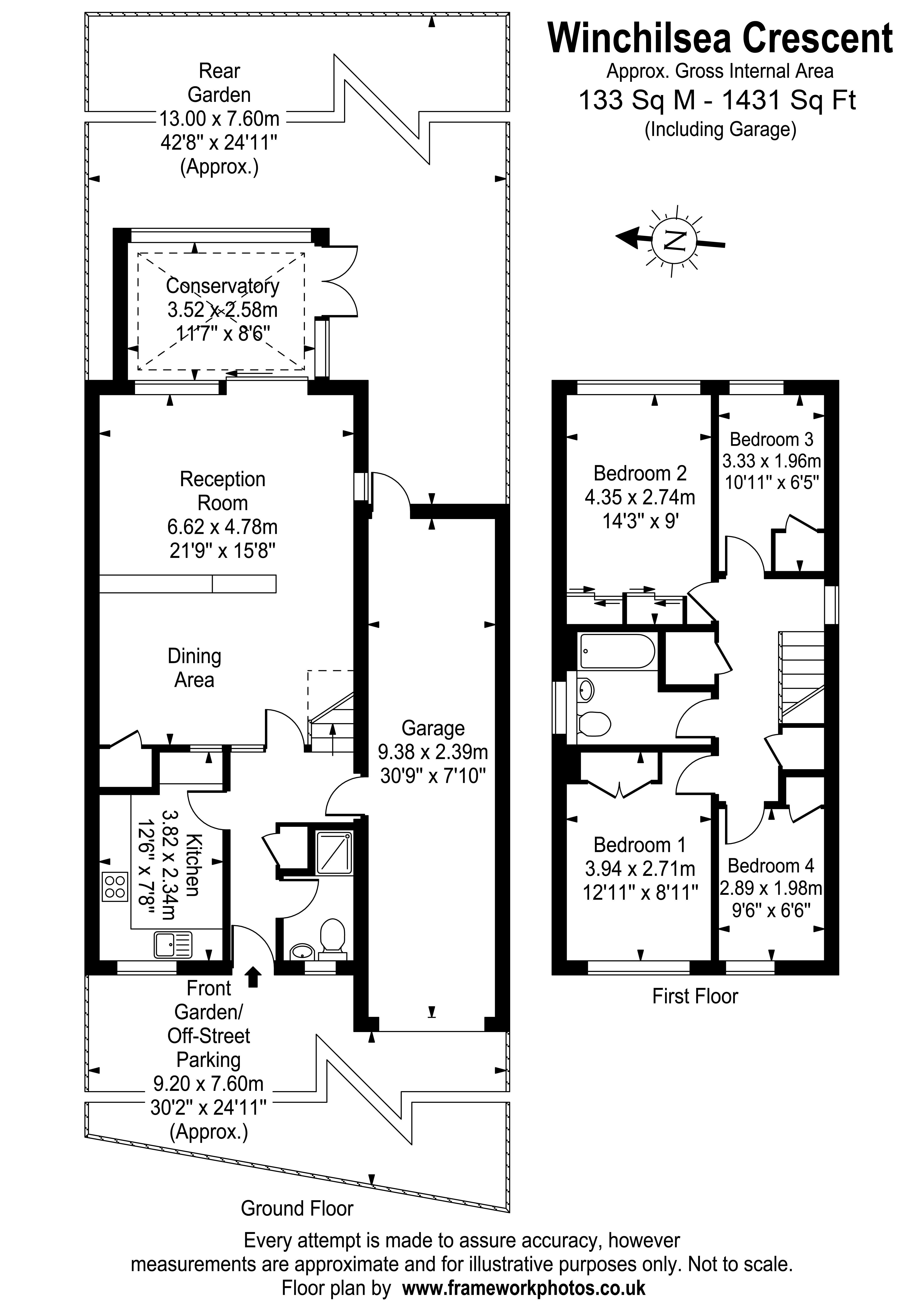 Floorplans For Winchilsea Crescent, Hurst Park
