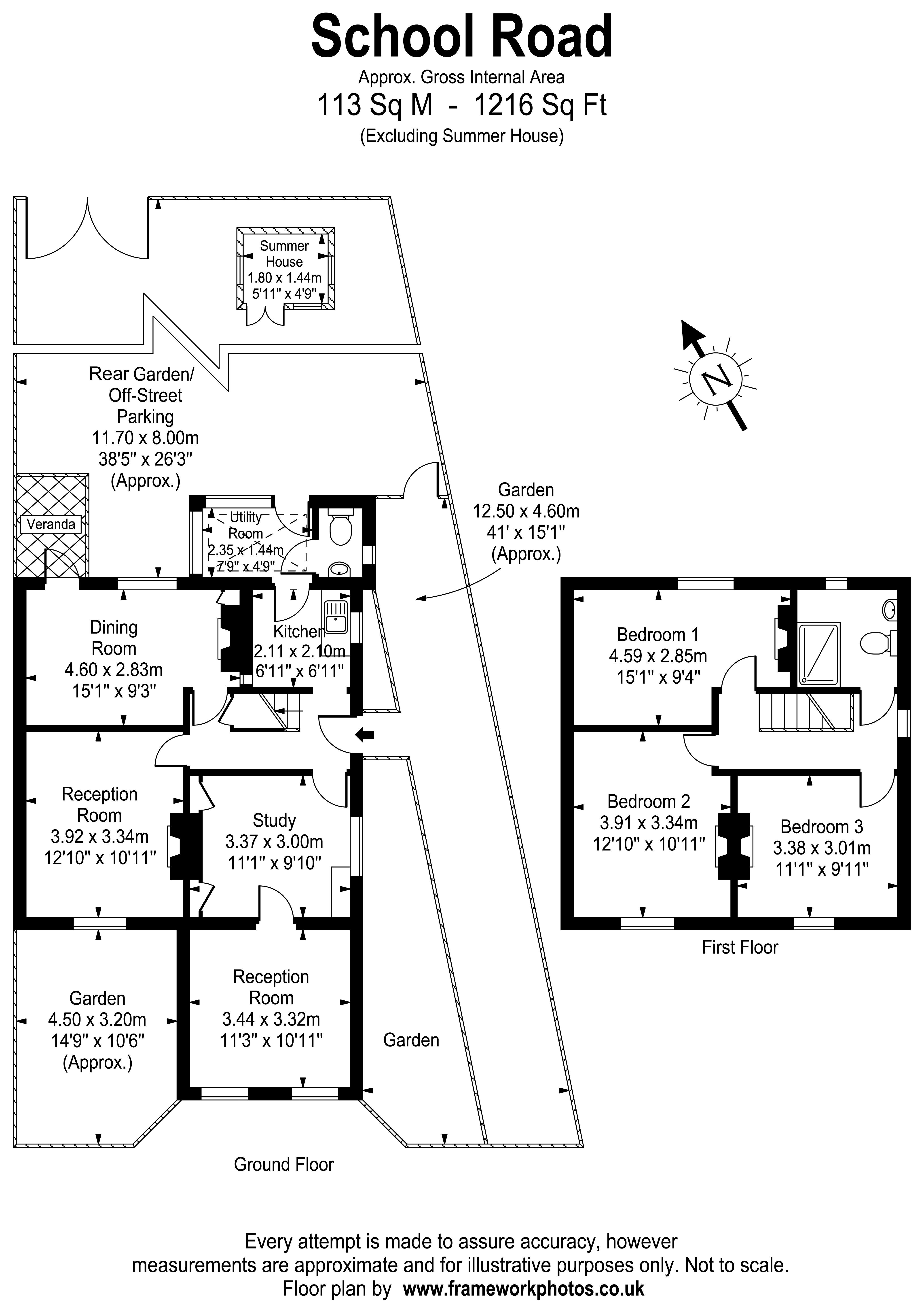 Floorplans For School Road, East Molesey
