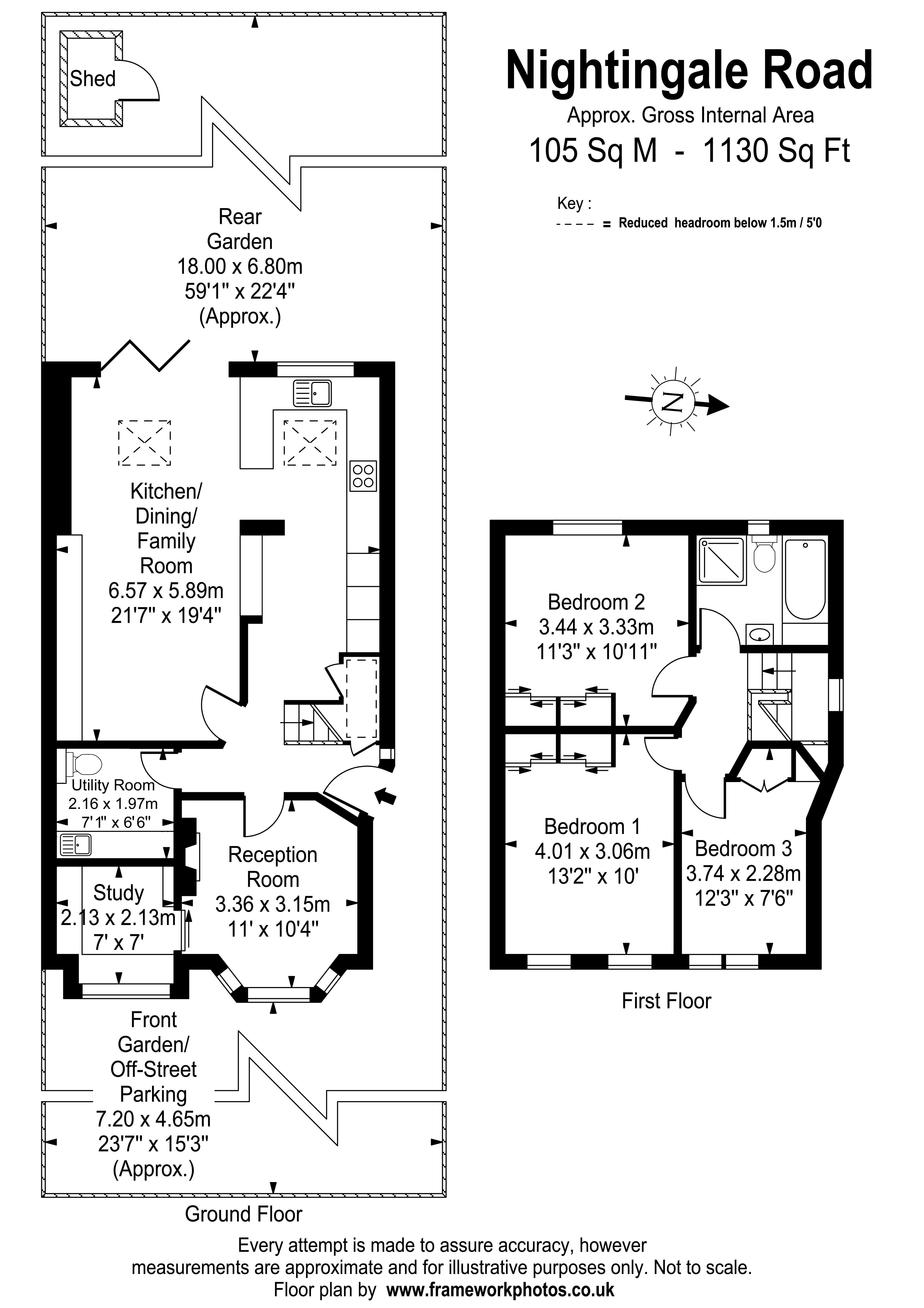 Floorplans For Nightingale Road, West Molesey