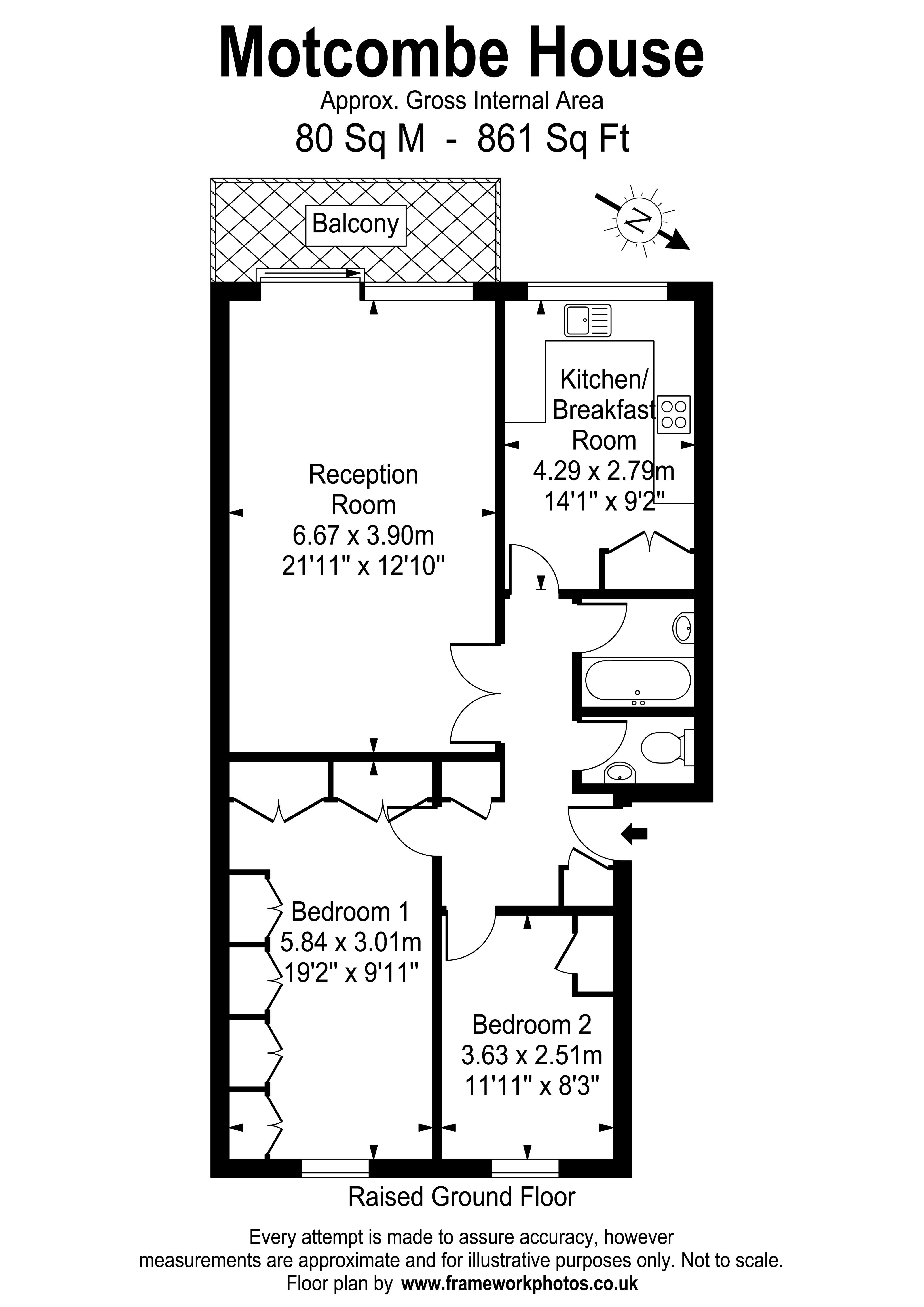 Floorplans For Motcombe House, Palace Road, East Molesey