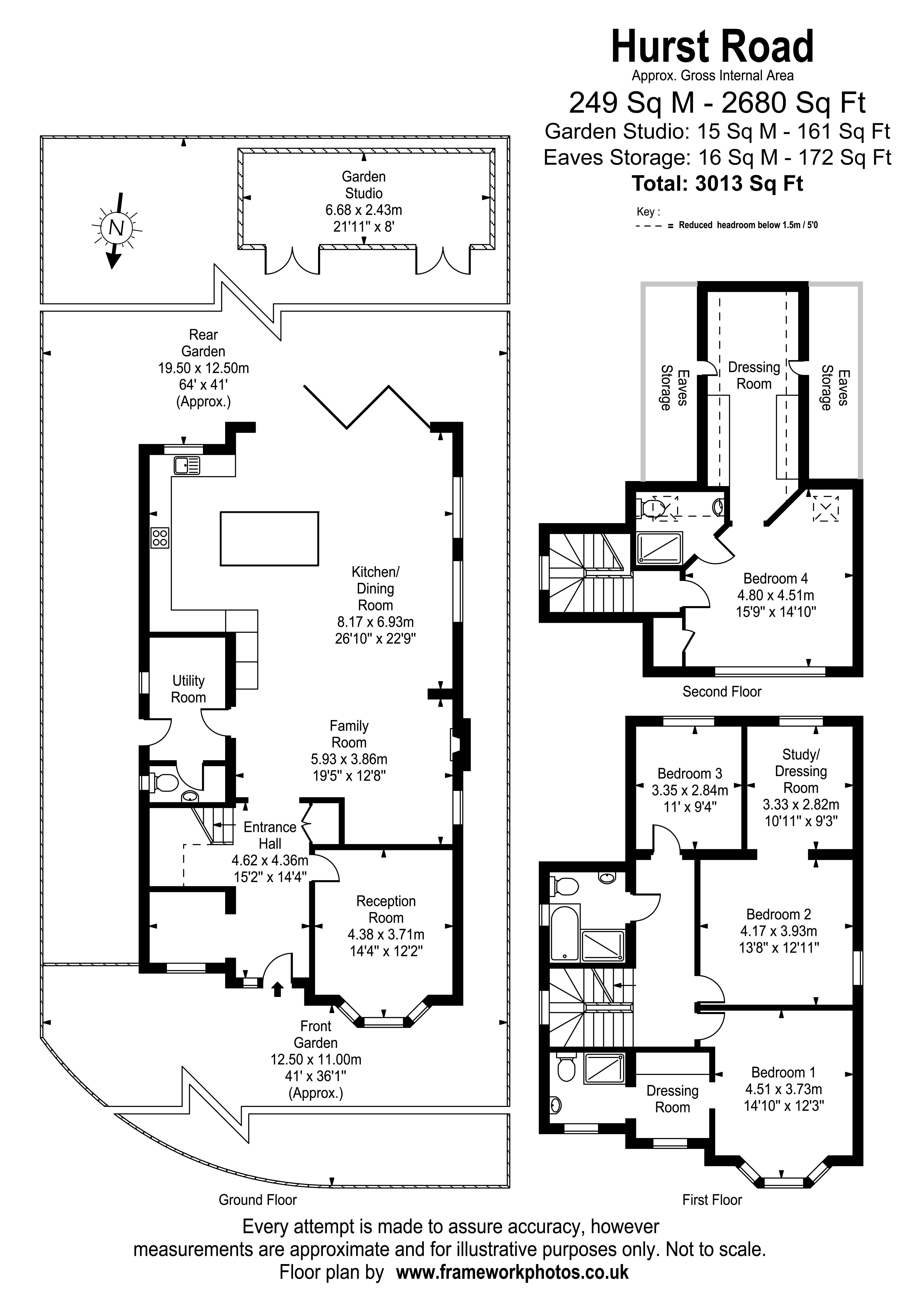 Floorplans For Hurst Road, West Molesey