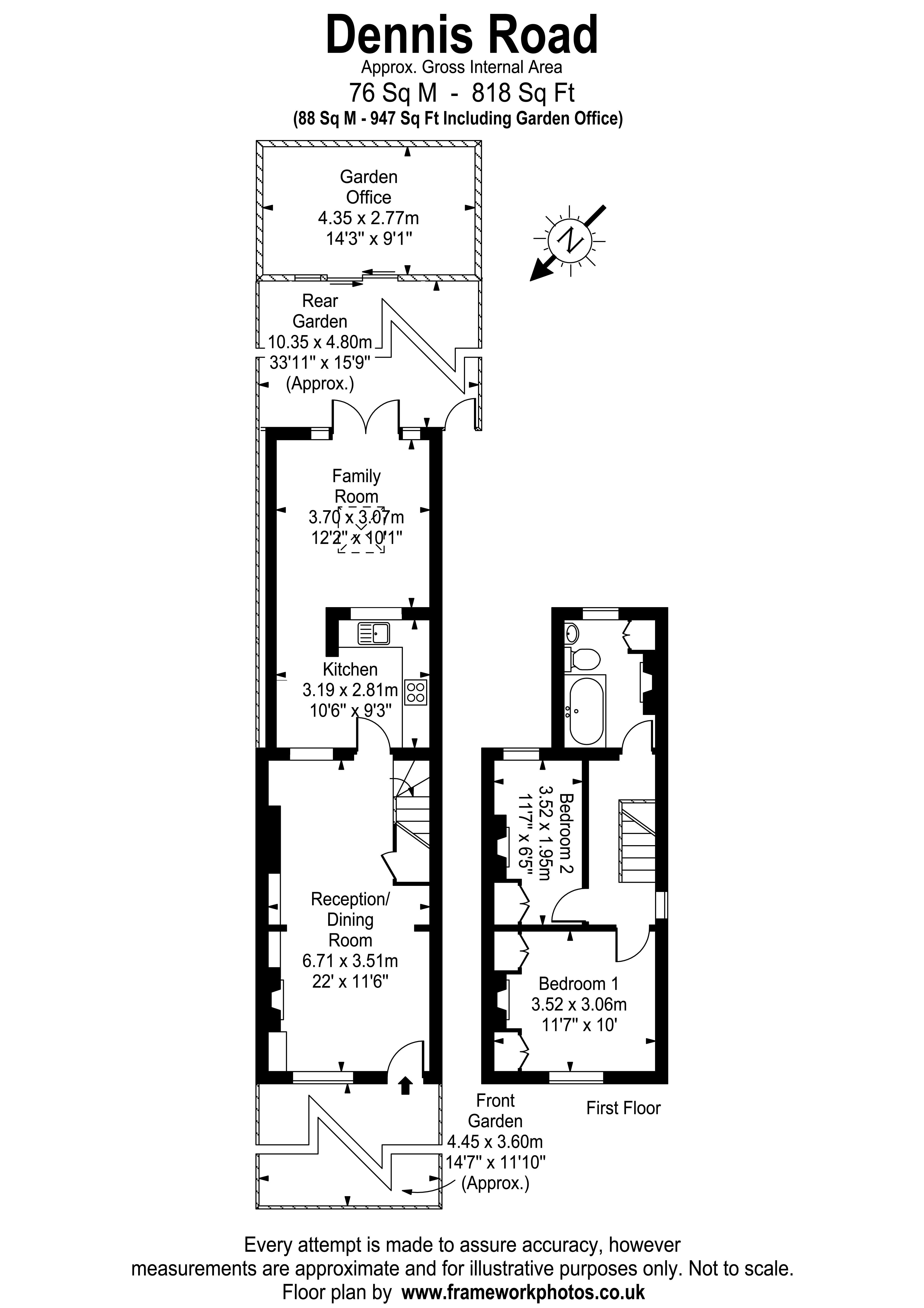 Floorplans For Dennis Road, East Molesey