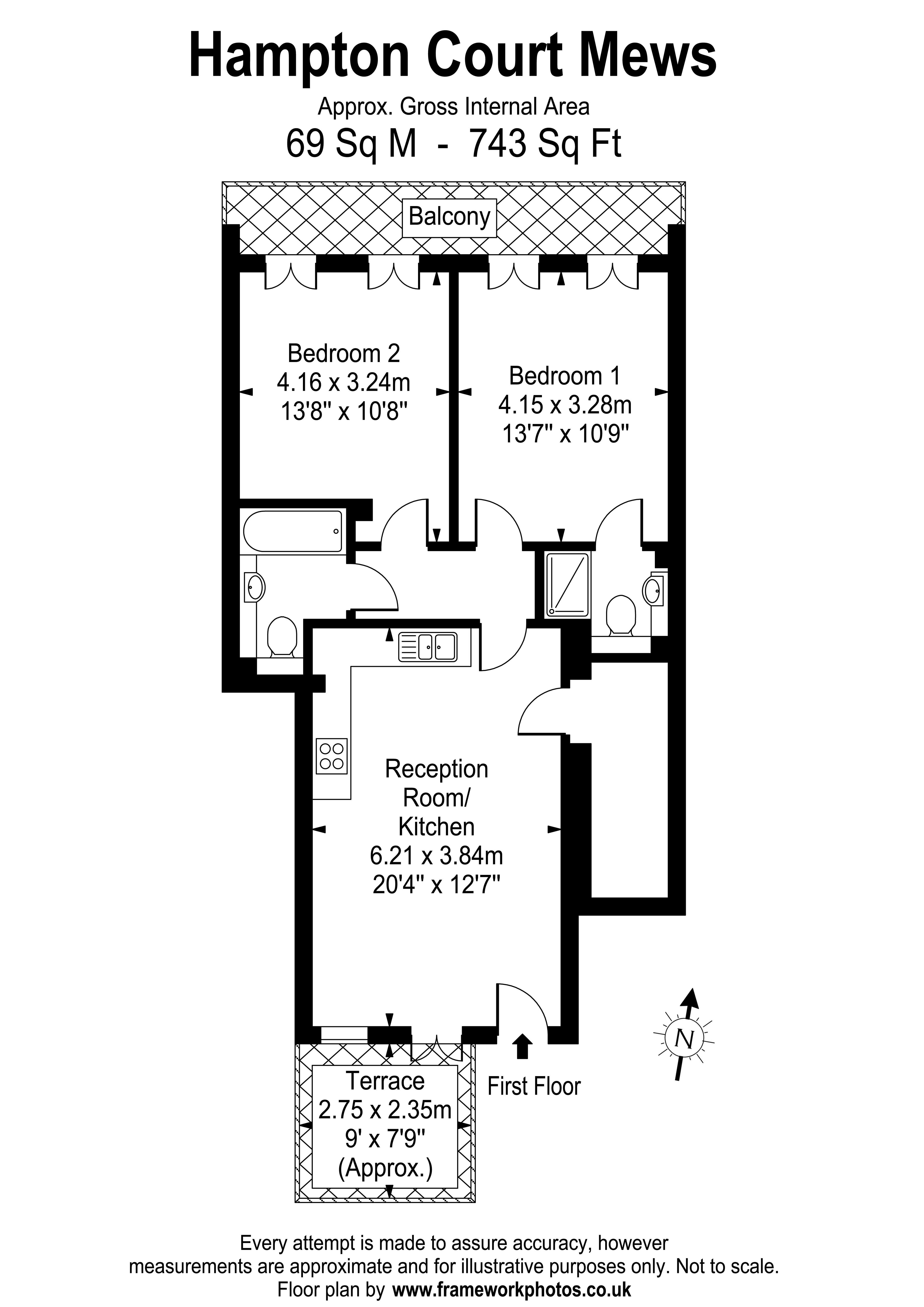 Floorplans For Hampton Court Mews, East Molesey