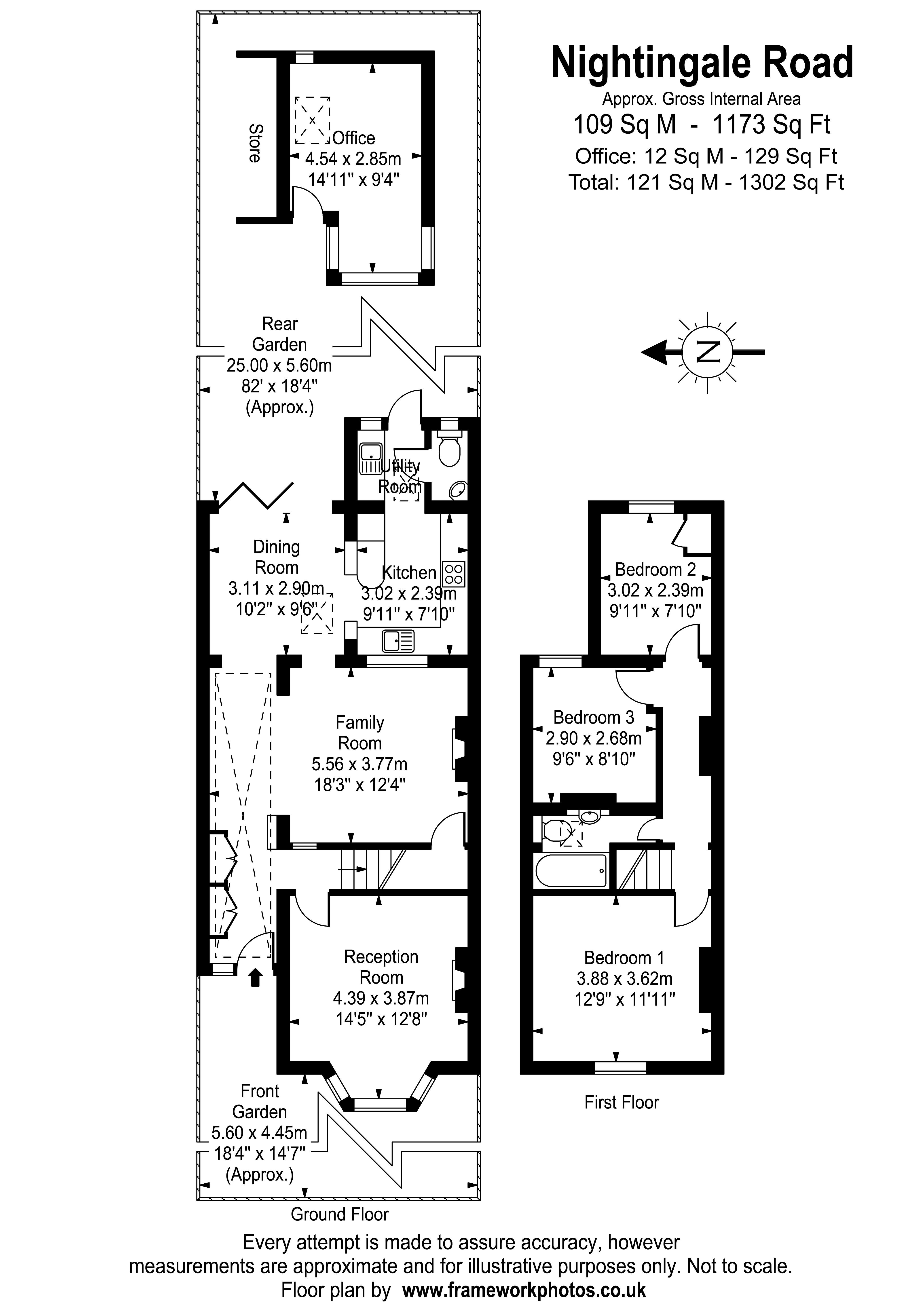 Floorplans For Nightingale Road, West Molesey