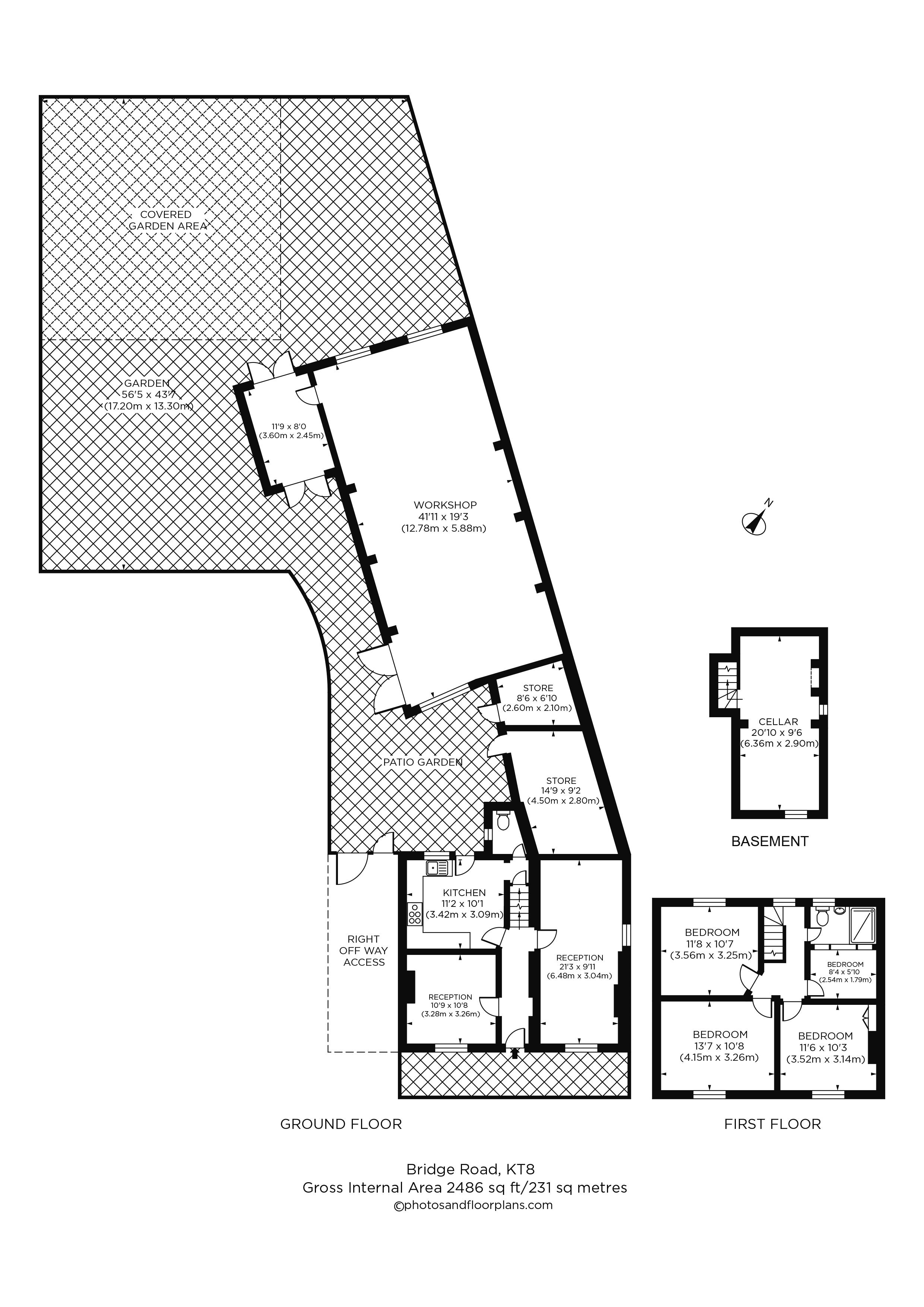 Floorplans For Sussex Cottage, Bridge Road, East Molesey