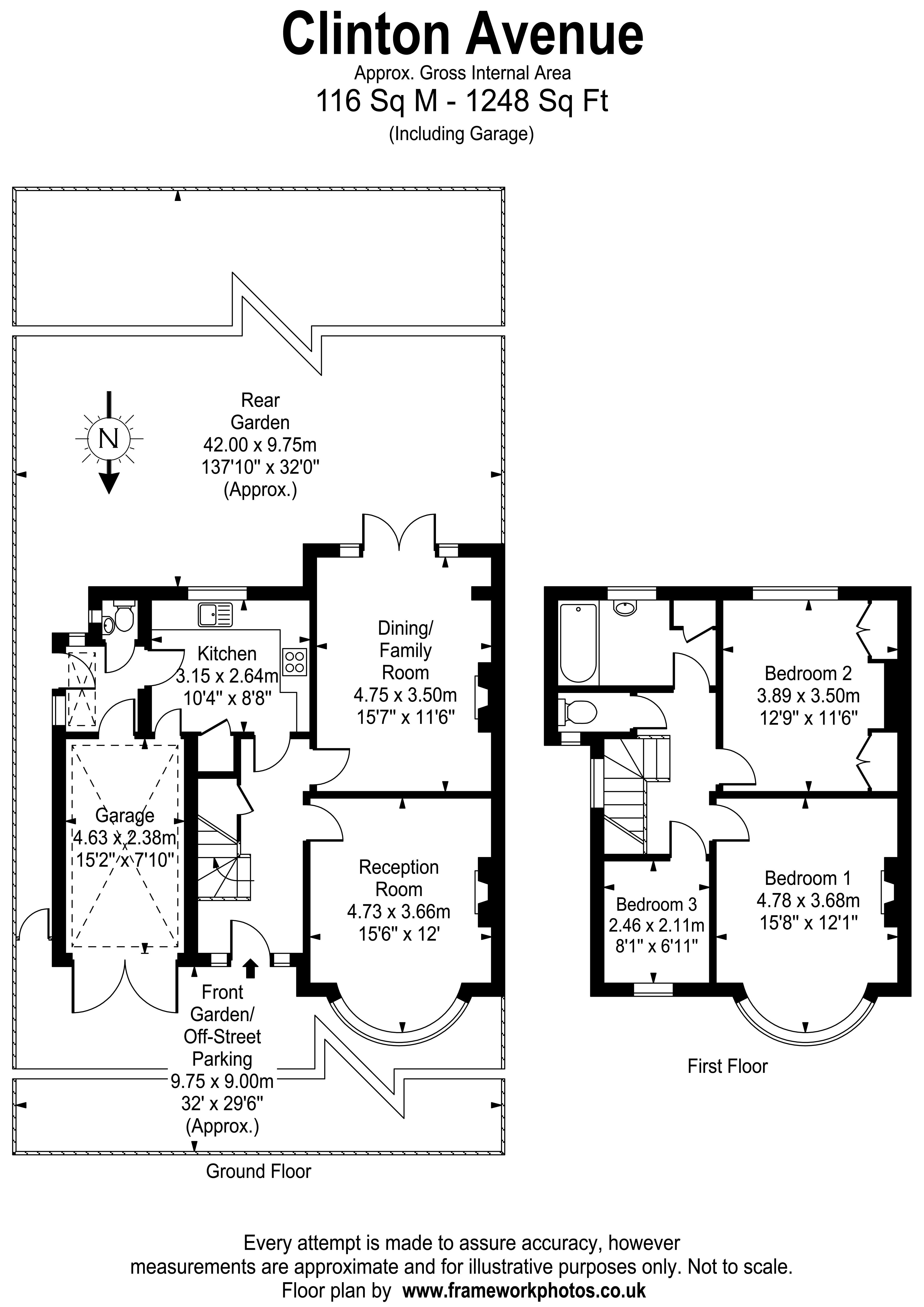 Floorplans For Clinton Avenue, East Molesey