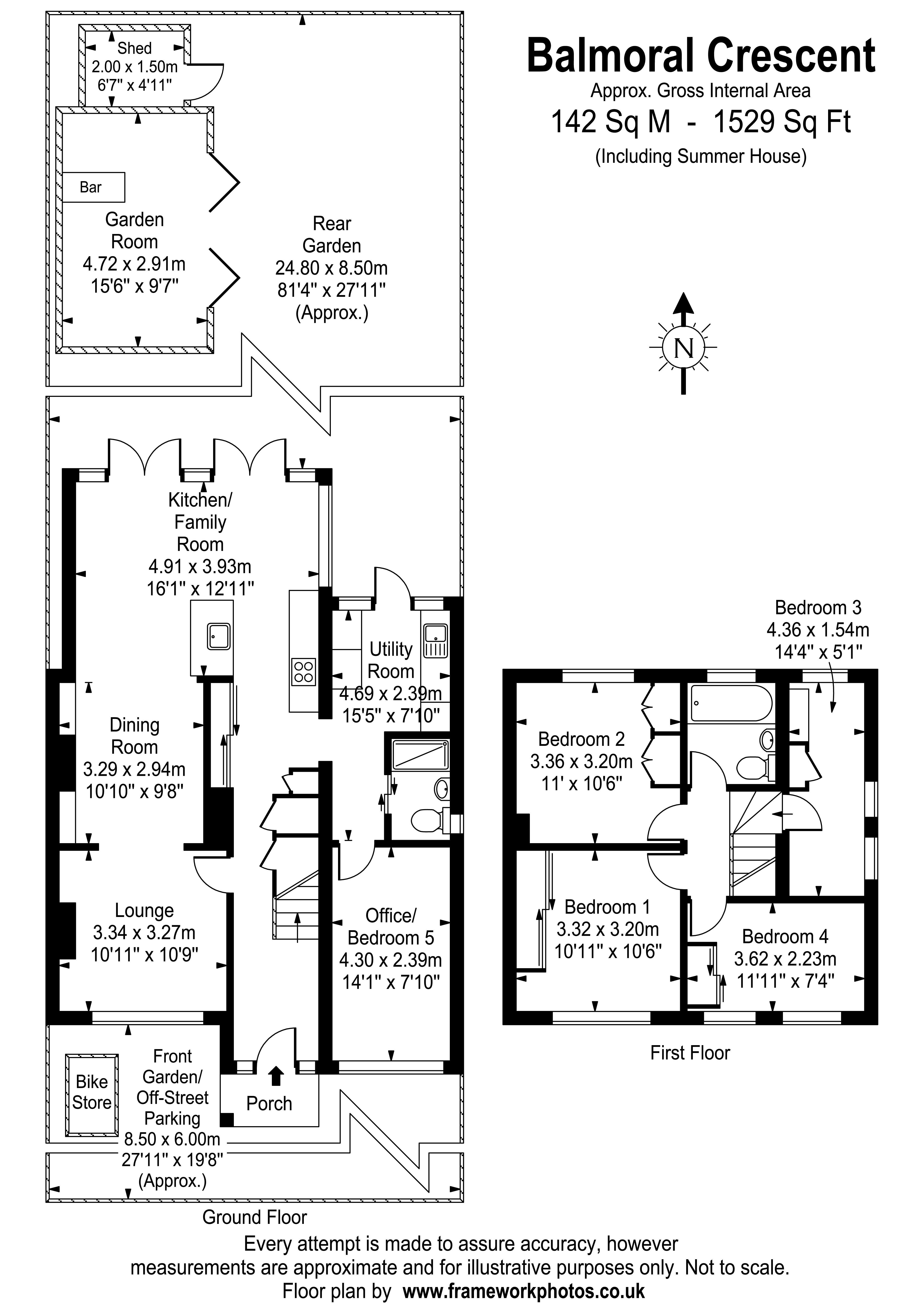 Floorplans For Balmoral Crescent, West Molesey