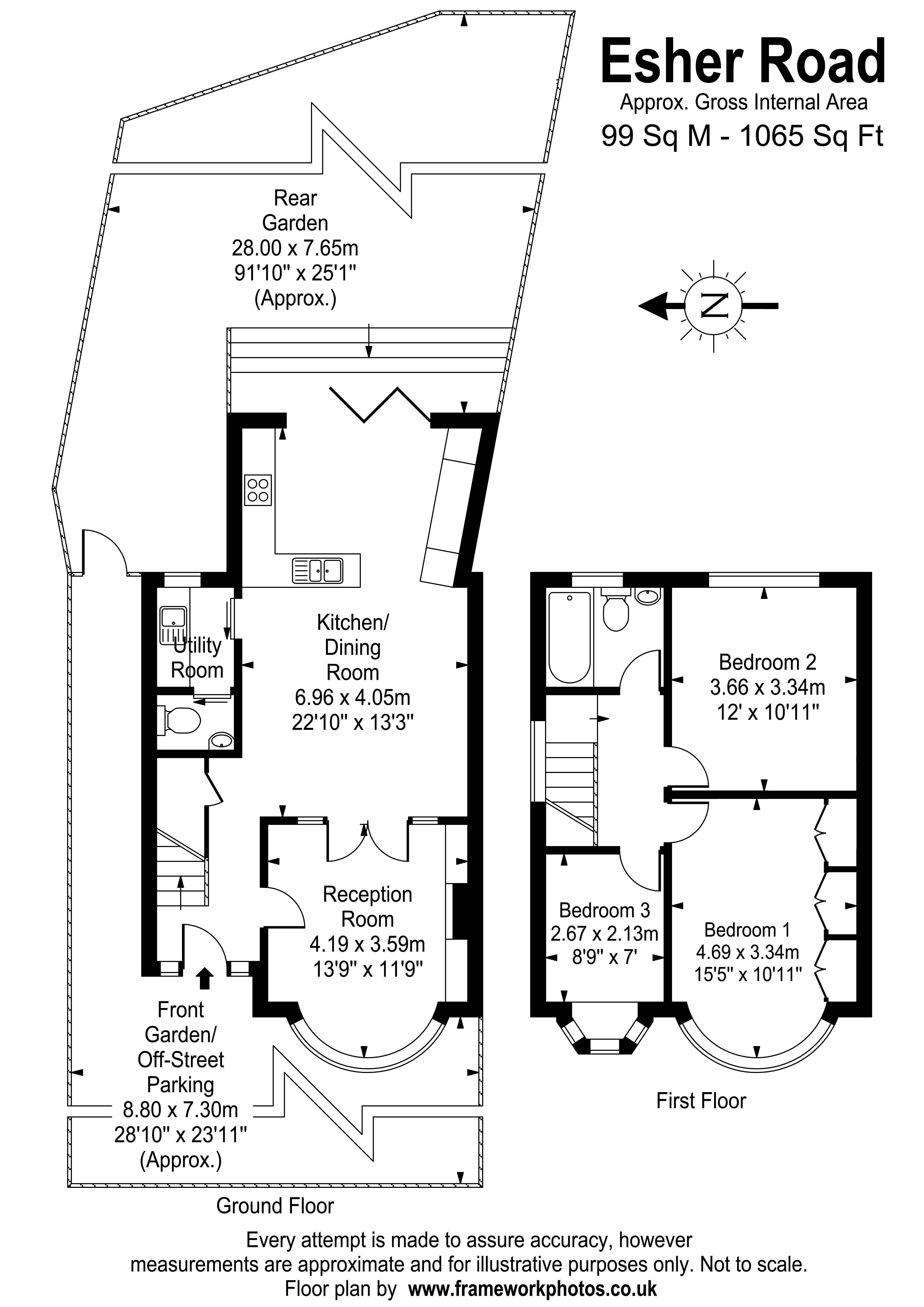 Floorplans For Esher Road, East Molesey
