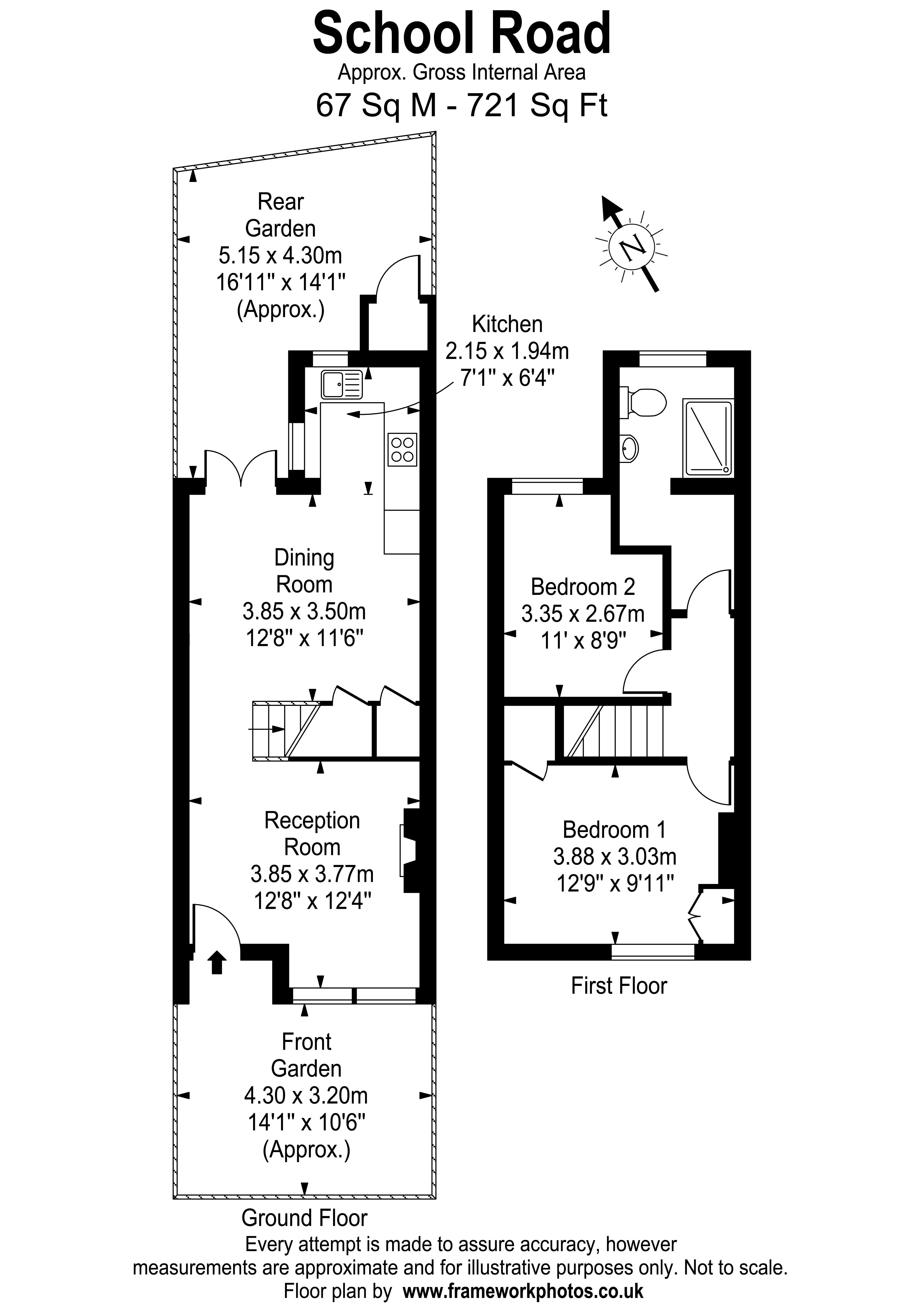 Floorplans For School Road, East Molesey