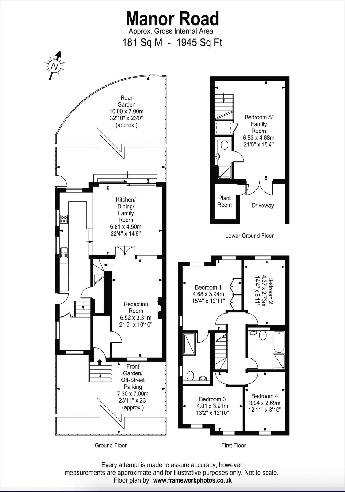 Floorplans For Manor Road, Teddington