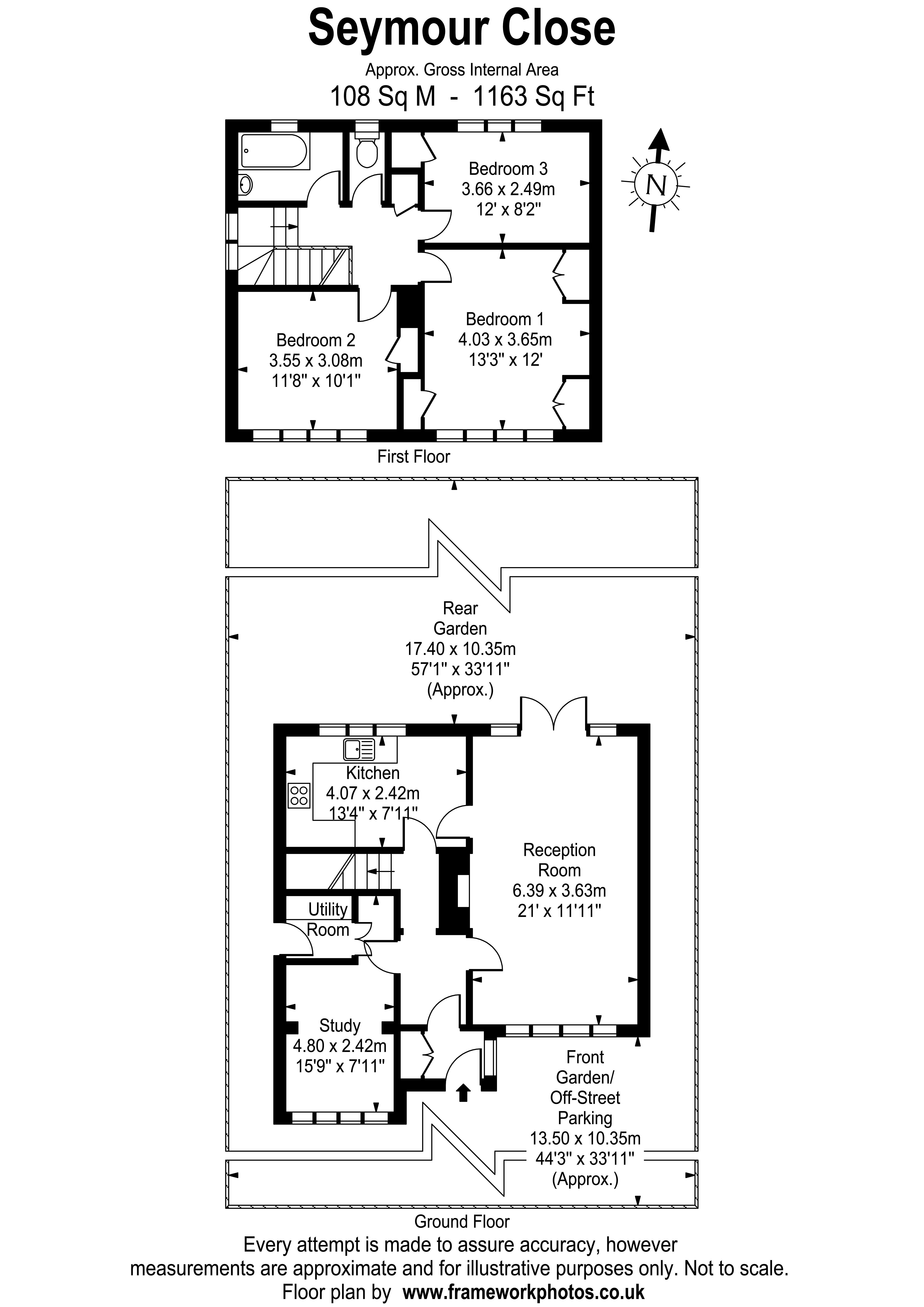 Floorplans For Seymour Close, East Molesey