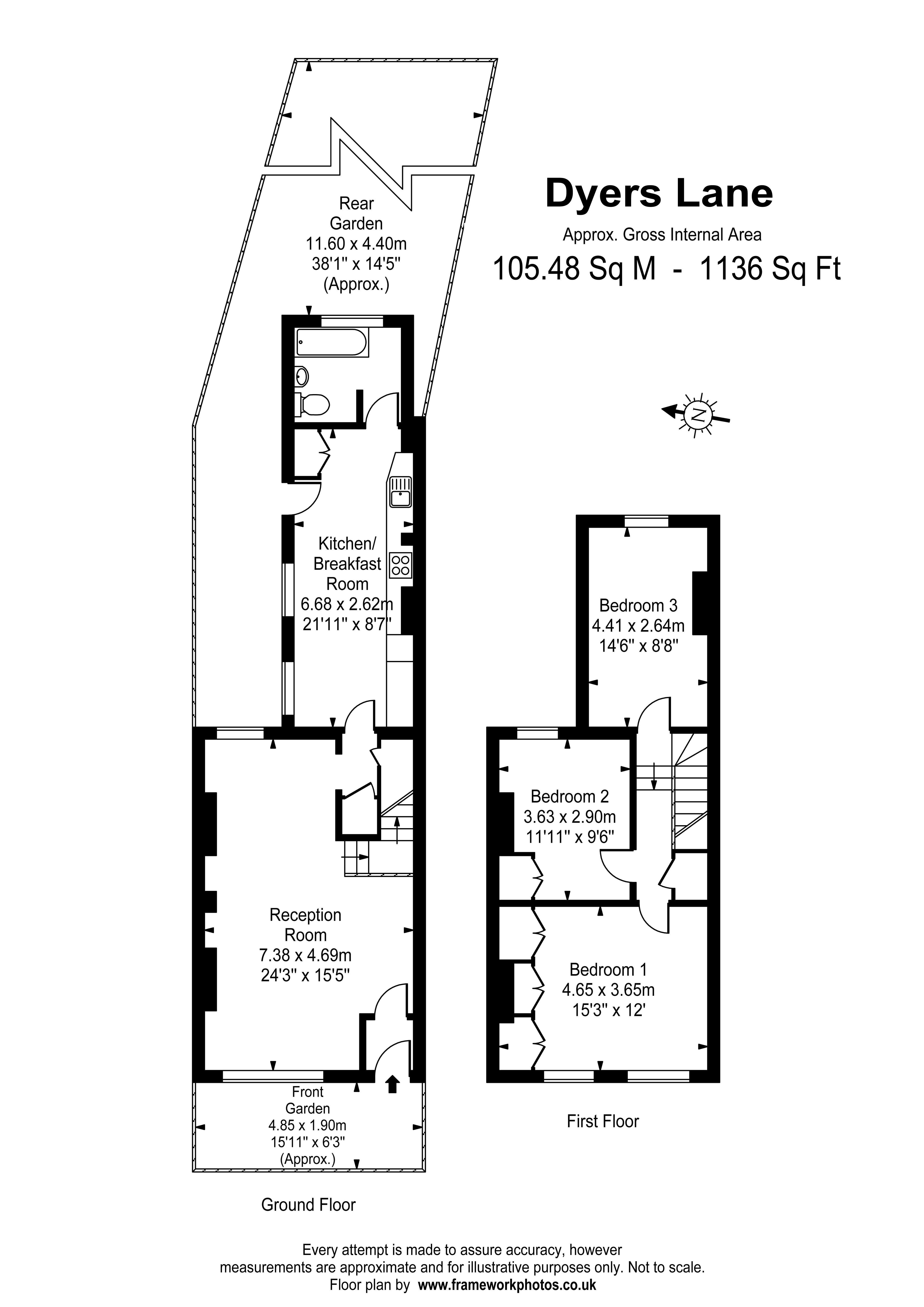 Floorplans For Dyers Lane, Putney