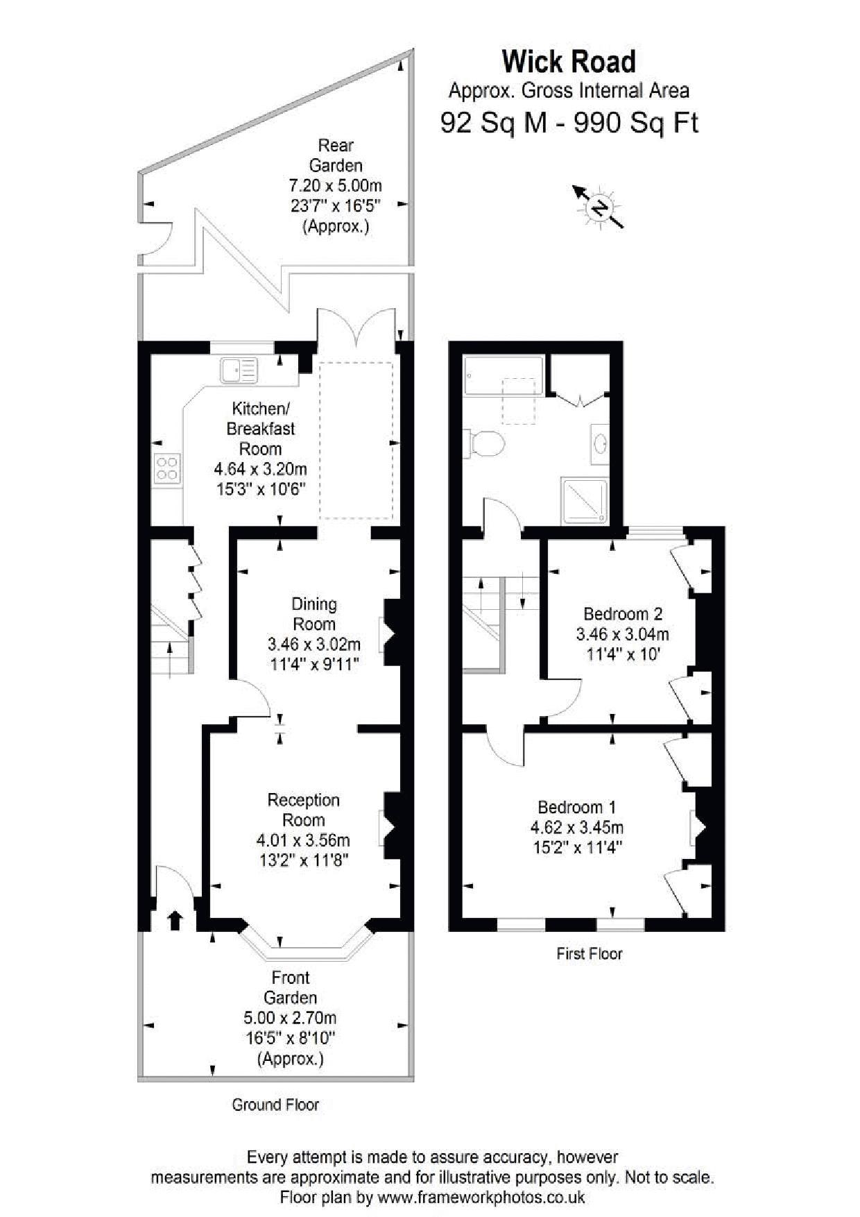 Floorplans For Wick Road, Teddington