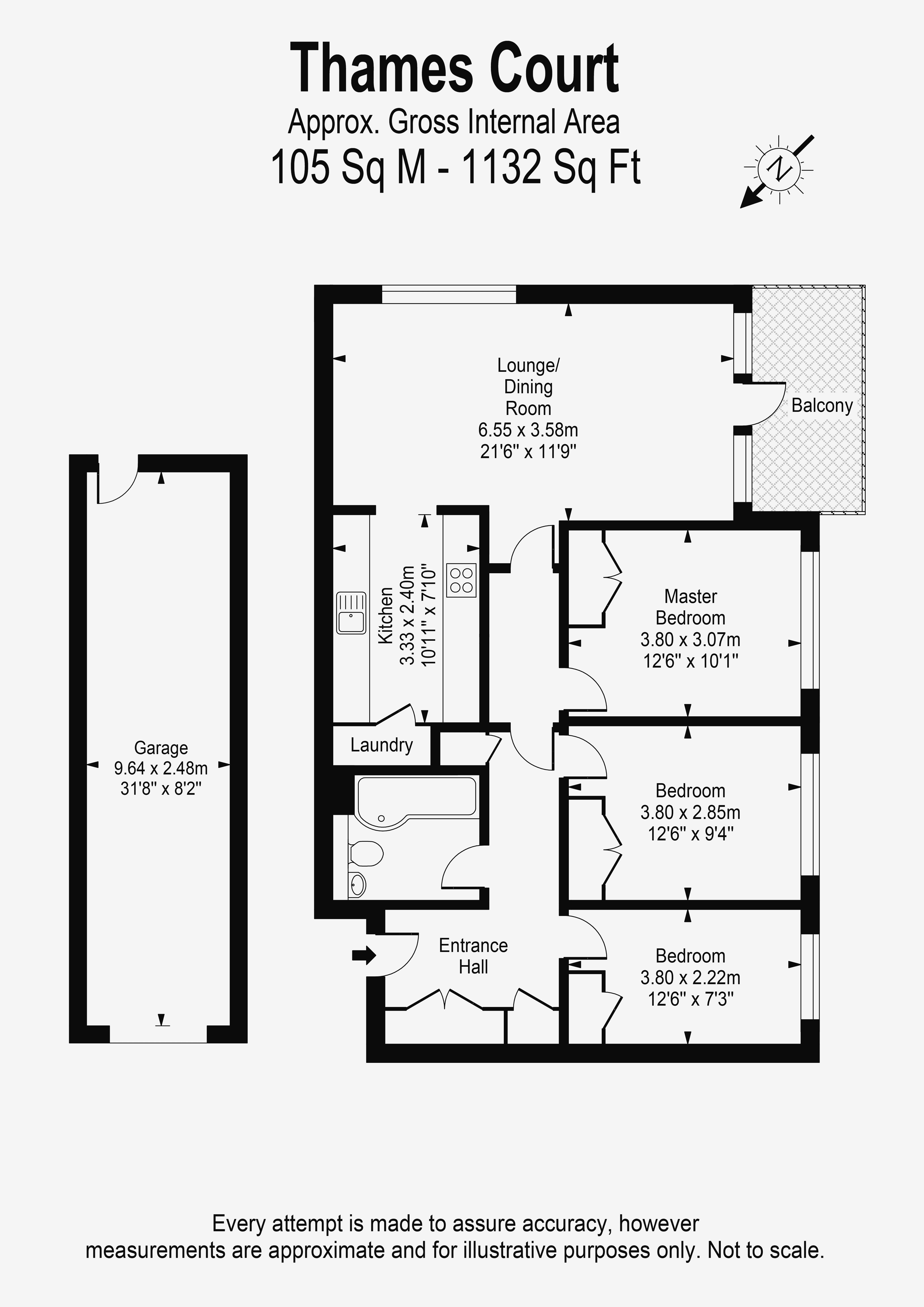 Floorplans For Thames Court, Victoria Avenue, West Molesey