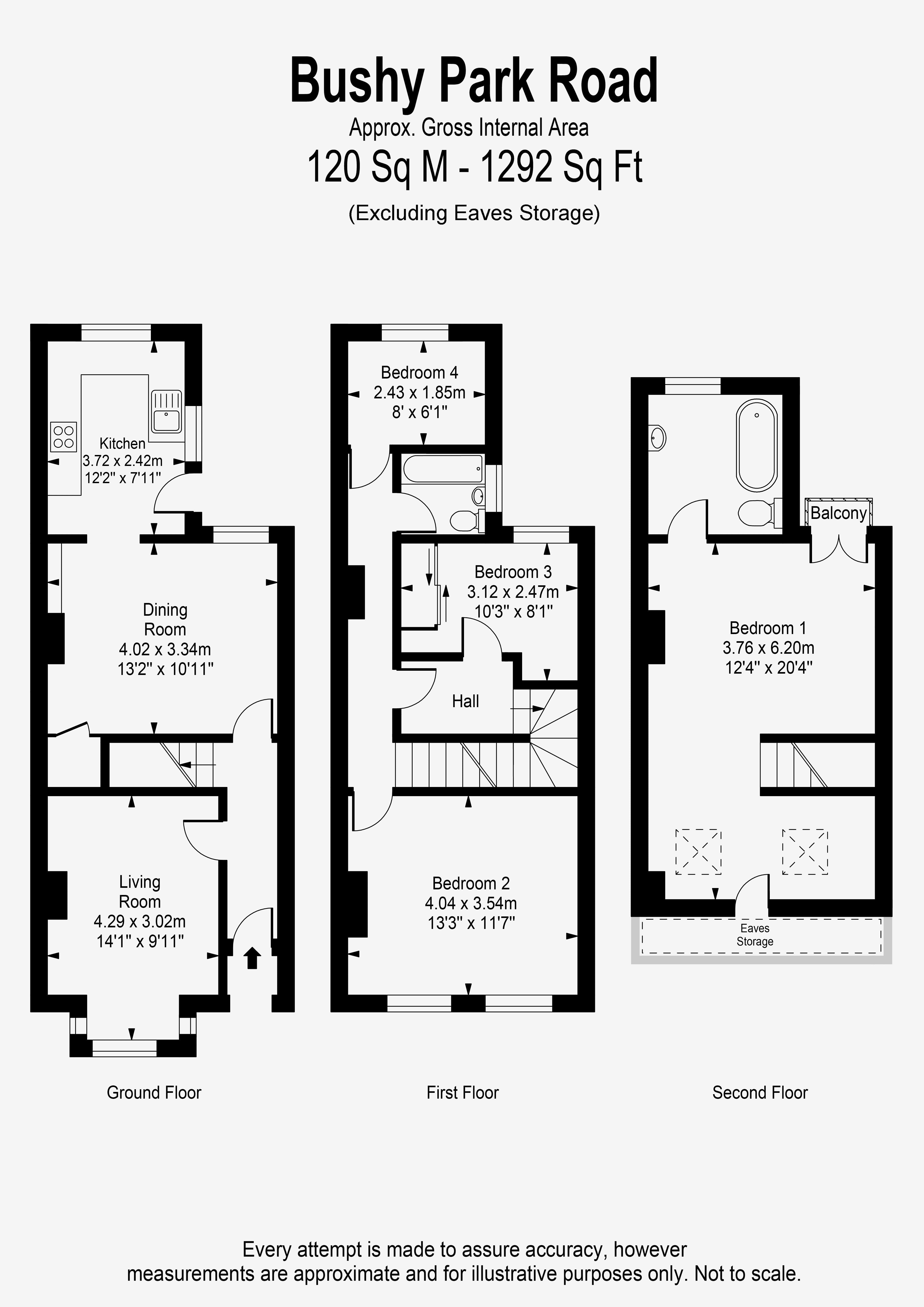 Floorplans For Bushy Park Road, Teddington