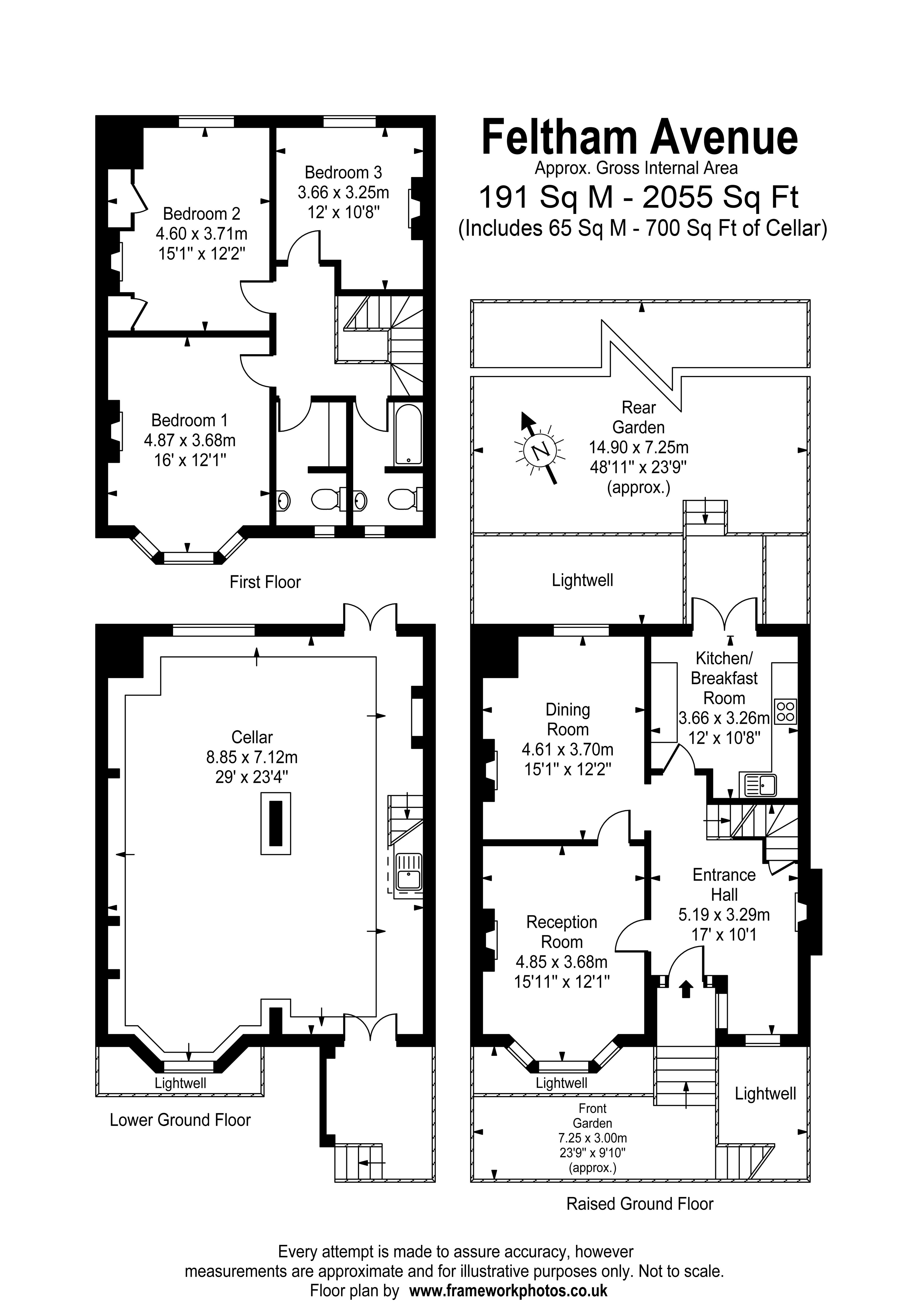 Floorplans For Feltham Avenue, East Molesey