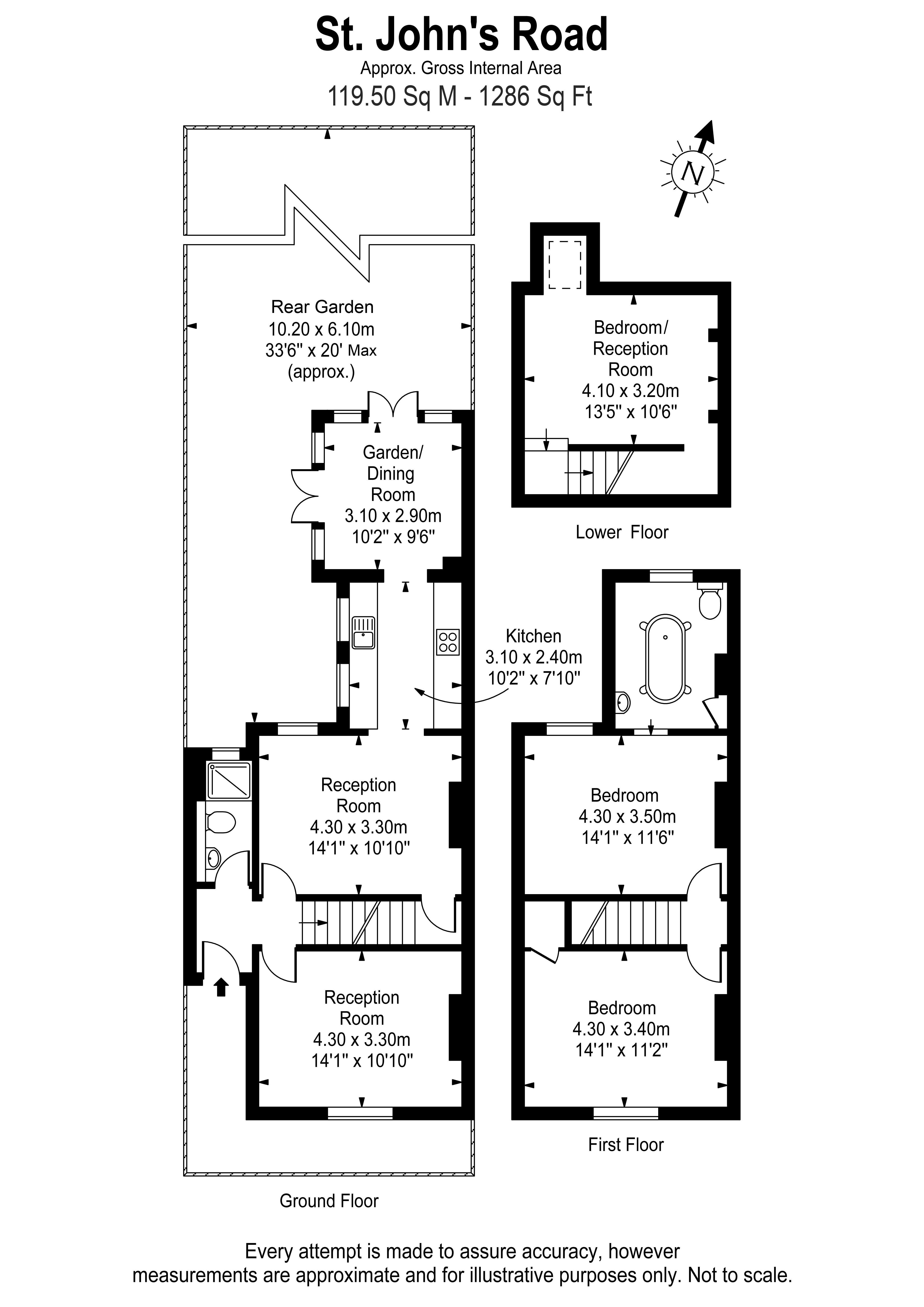 Floorplans For St. Johns Road, Hampton Wick