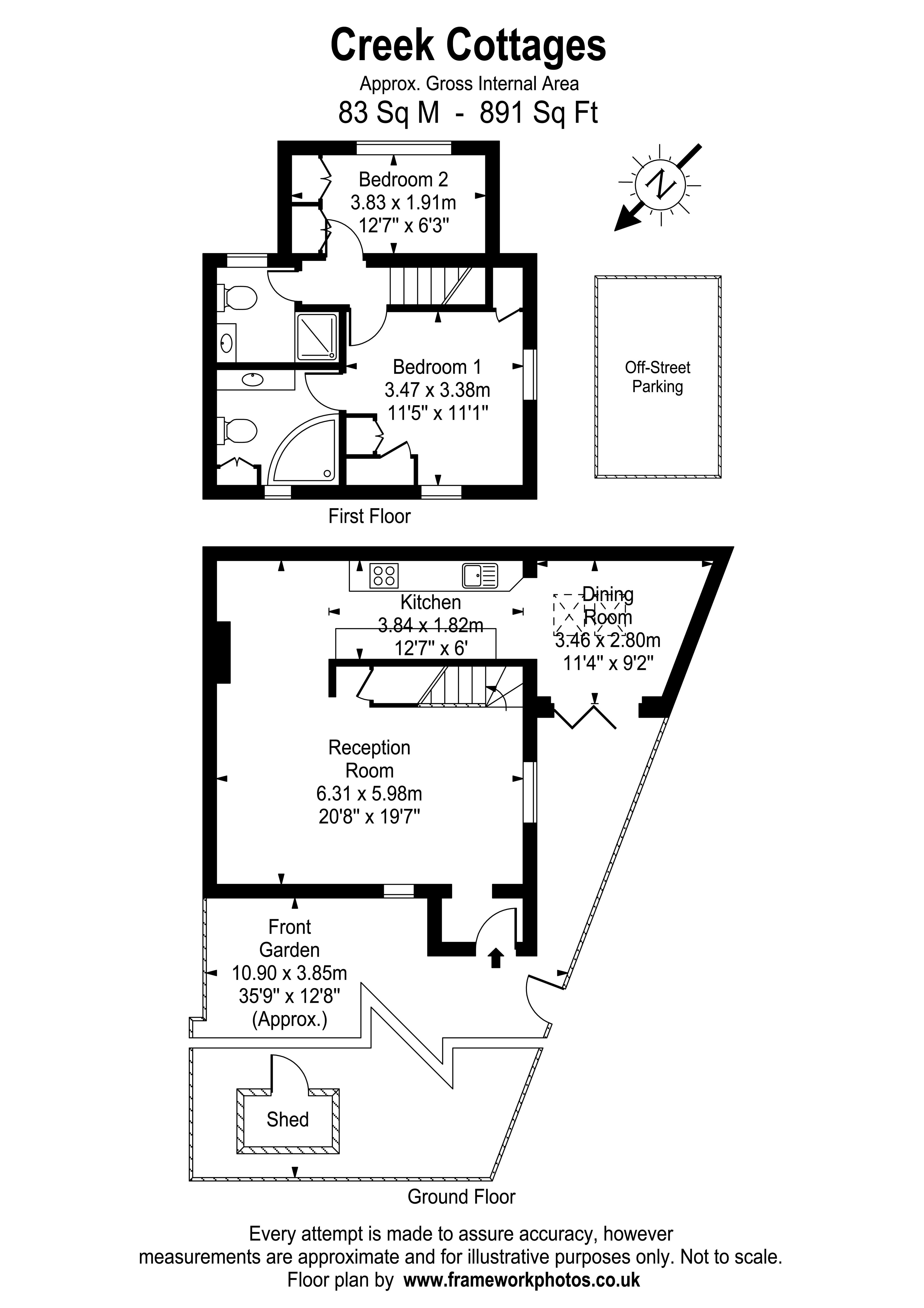 Floorplans For Creek Cottages, Hampton Court