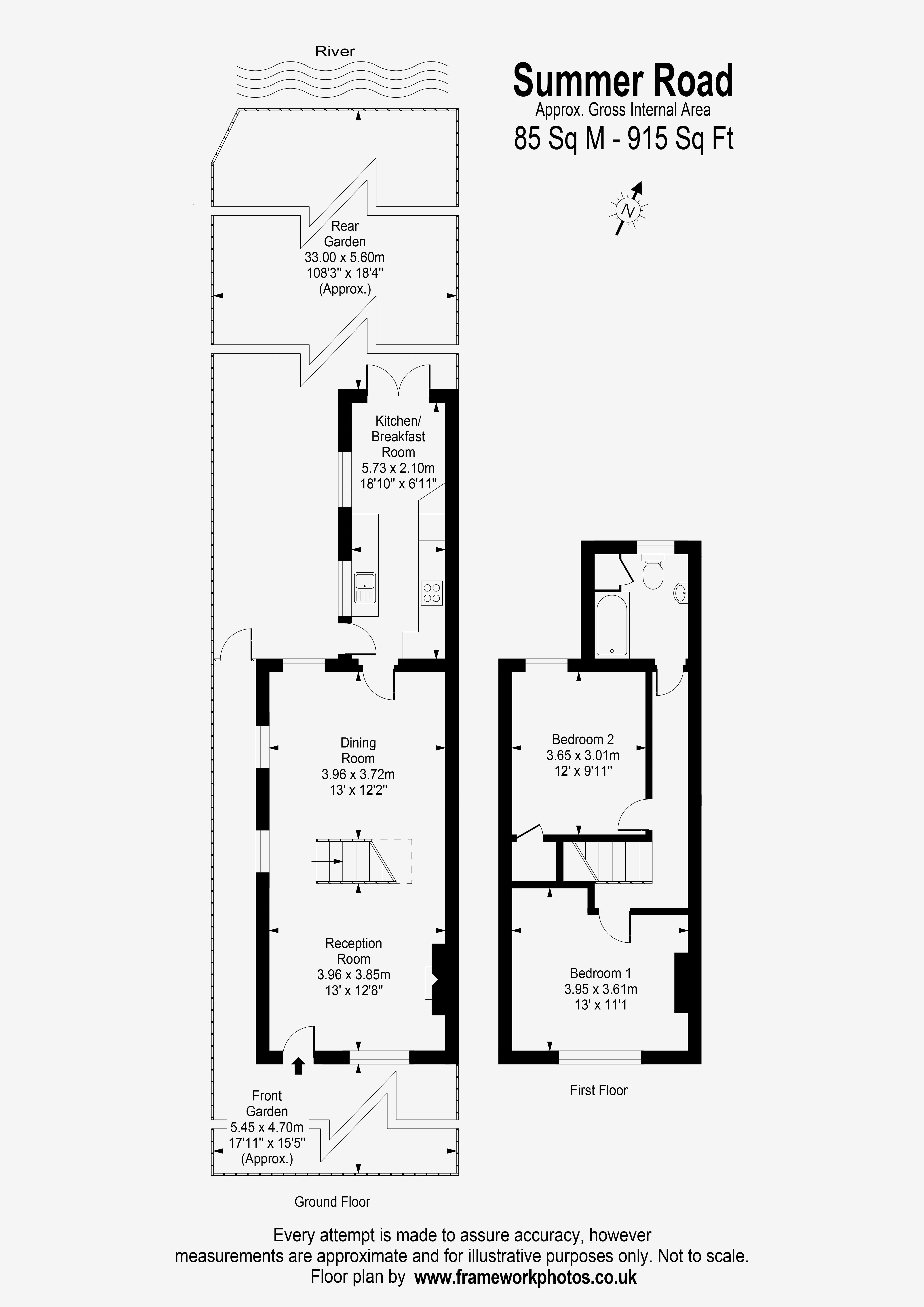 Floorplans For Summer Road, East Molesey